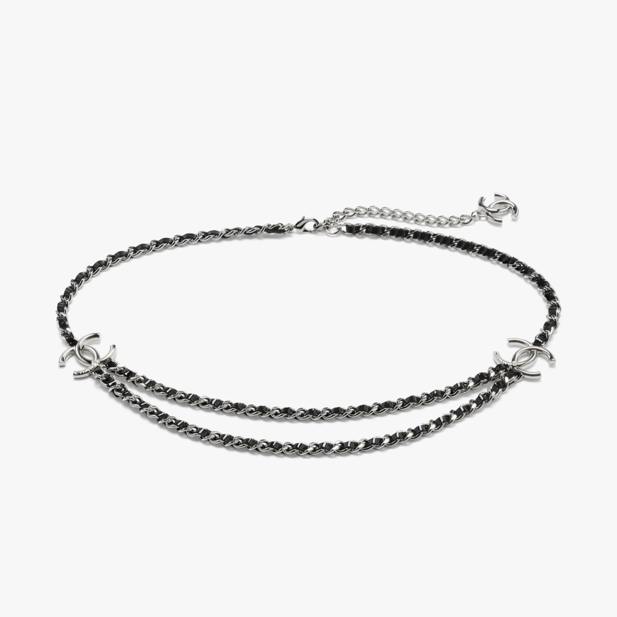 NIGO Chanel Women's Two Tone Cross Design Chain Double C Waist Chain Belt Accessories #nigo77196