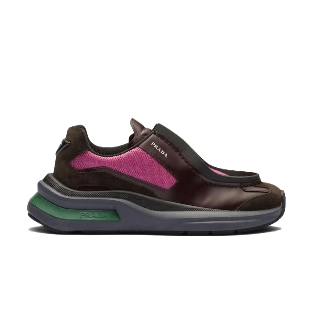 NIGO Prada Men's And Women's Two-tone Fabric And Leather Round-toe Fashionable Low-top Lace-up Sneakers Shoes #nigo77222