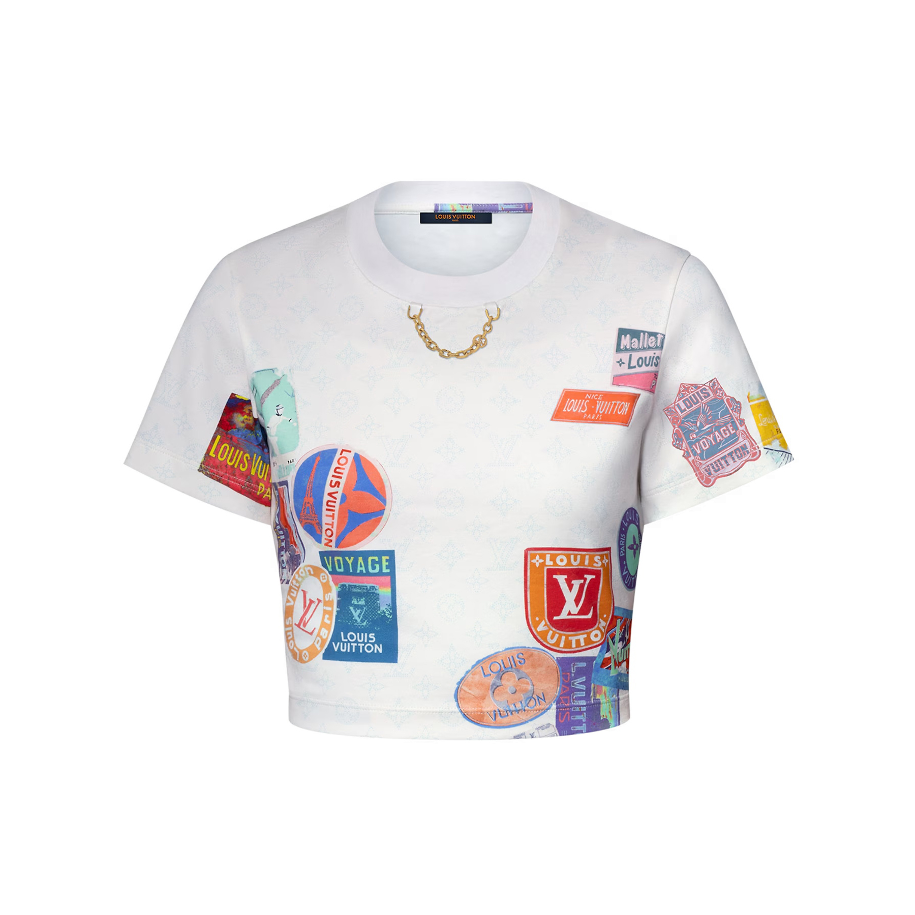 NIGO Louis Vuitton Women's Summer Badge Pattern Printed Round Neck Cotton Short T-Shirt #nigo77232