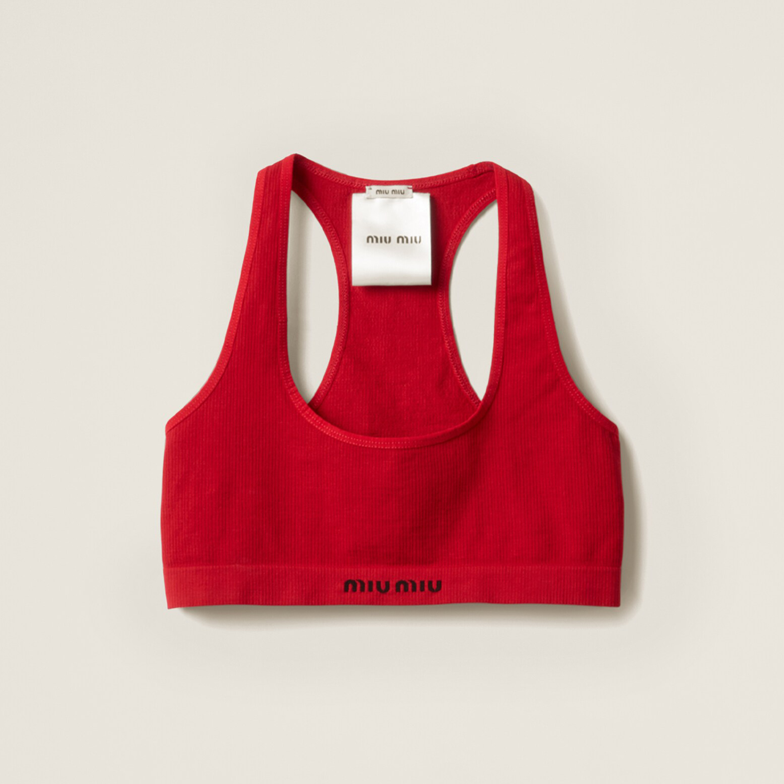 NIGO MiuMiu Women's Summer Seamless Racerback Top Elastic Jacquard Short Solid Color Cotton Sleeveless Vest #nigo81272