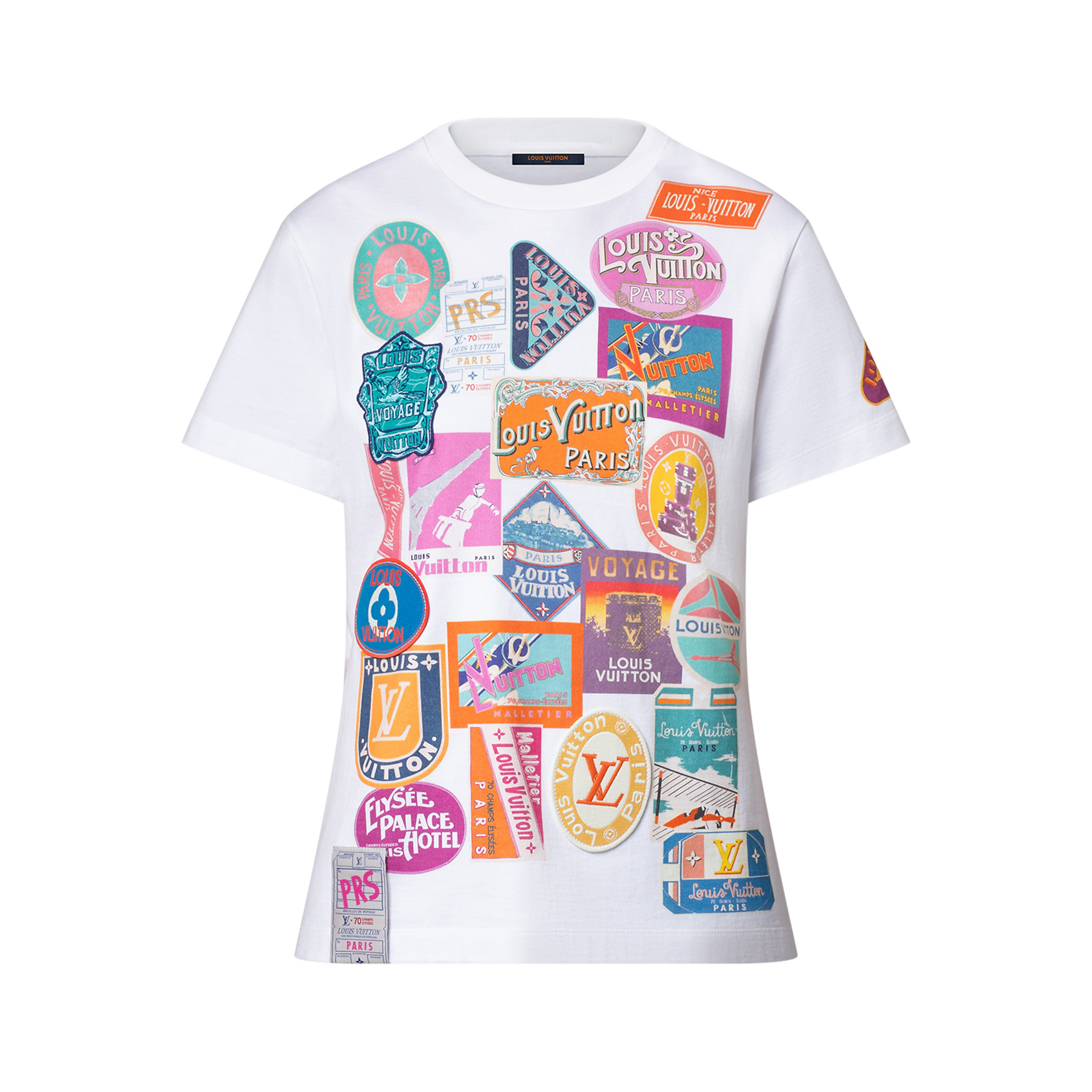 NIGO Louis Vuitton Women's Summer Badge Pattern Printed Round Neck Cotton Short Sleeve T-Shirt #nigo77231