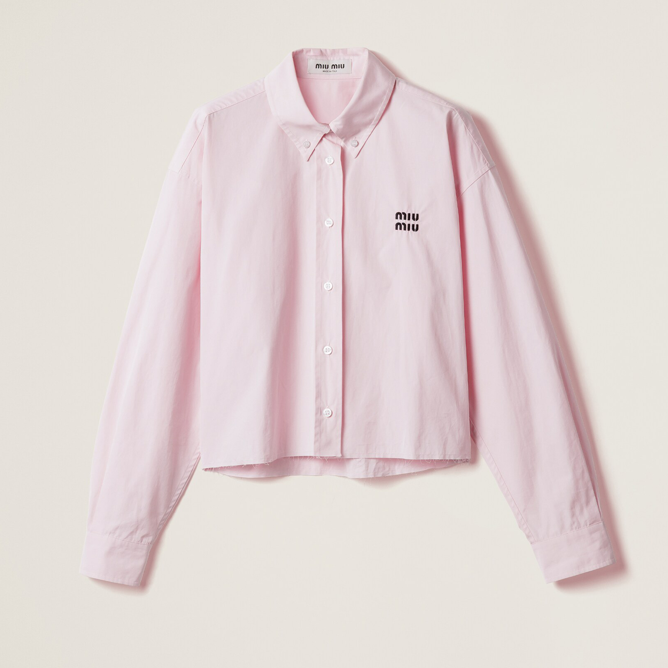 NIGO MiuMiu Women's Spring Summer Embroidery Logo Shirt Fashion Elegant Single Breasted Pink Long Sleeve Button Shirt #nigo81244