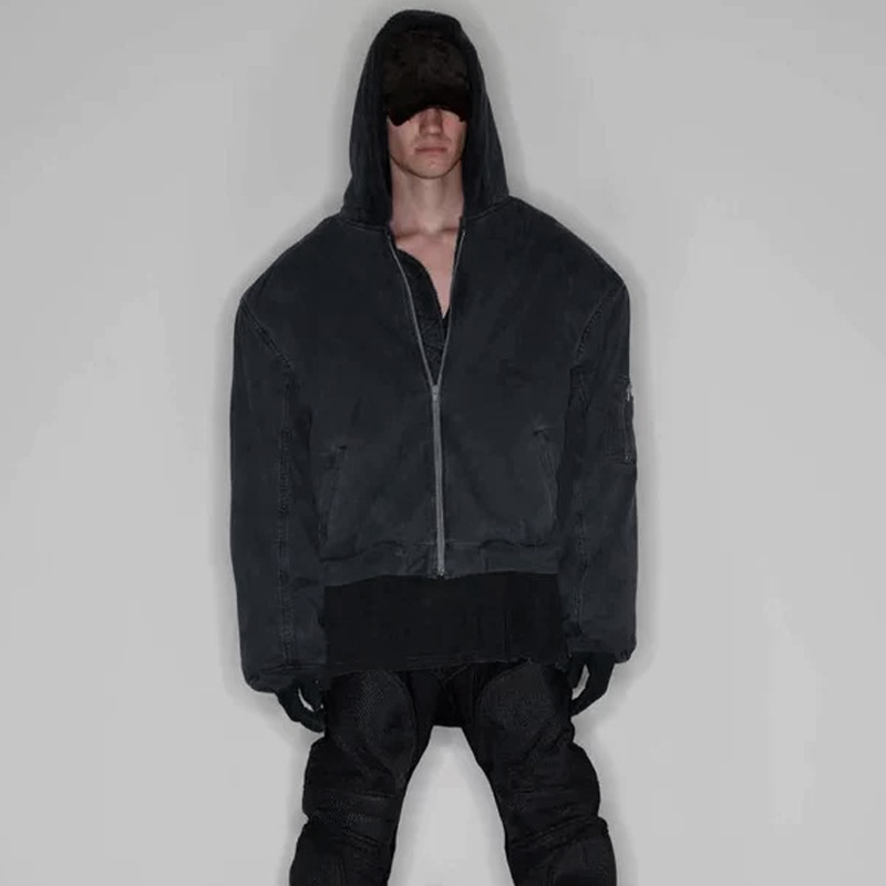 NIGO Greg Ross Men's Autumn And Winter Vintage Shoulder Pad Solid Color Reversible Long Sleeve Hooded Jacket Ngvp #nigo1694