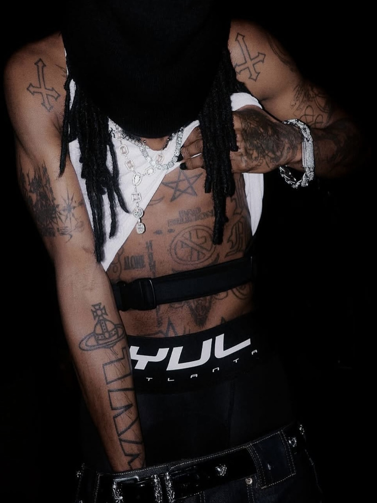 NIGO Opium Yvl Style Men's Playboicarti Webbing Cotton Elastic Breathable Long High Waisted Boxer Briefs Underpants Ngvp #nigo1696