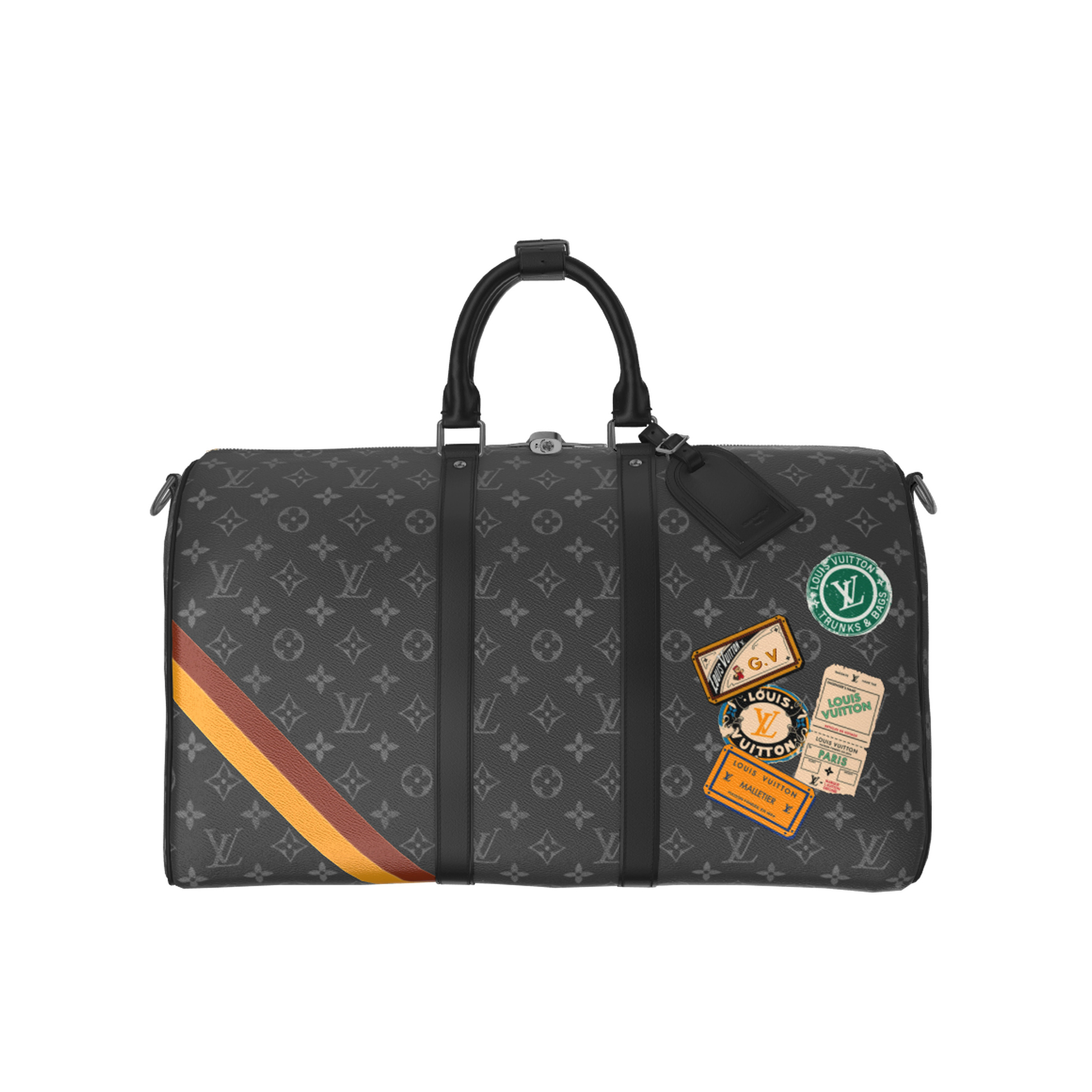 NIGO Louis Vuitton Keepall Bandoulière 45 Men's Solid Color Letter Print Removable Adjustable Shoulder Strap Leather And Canvas Handbag Shoulder Bag Bags #nigo77241