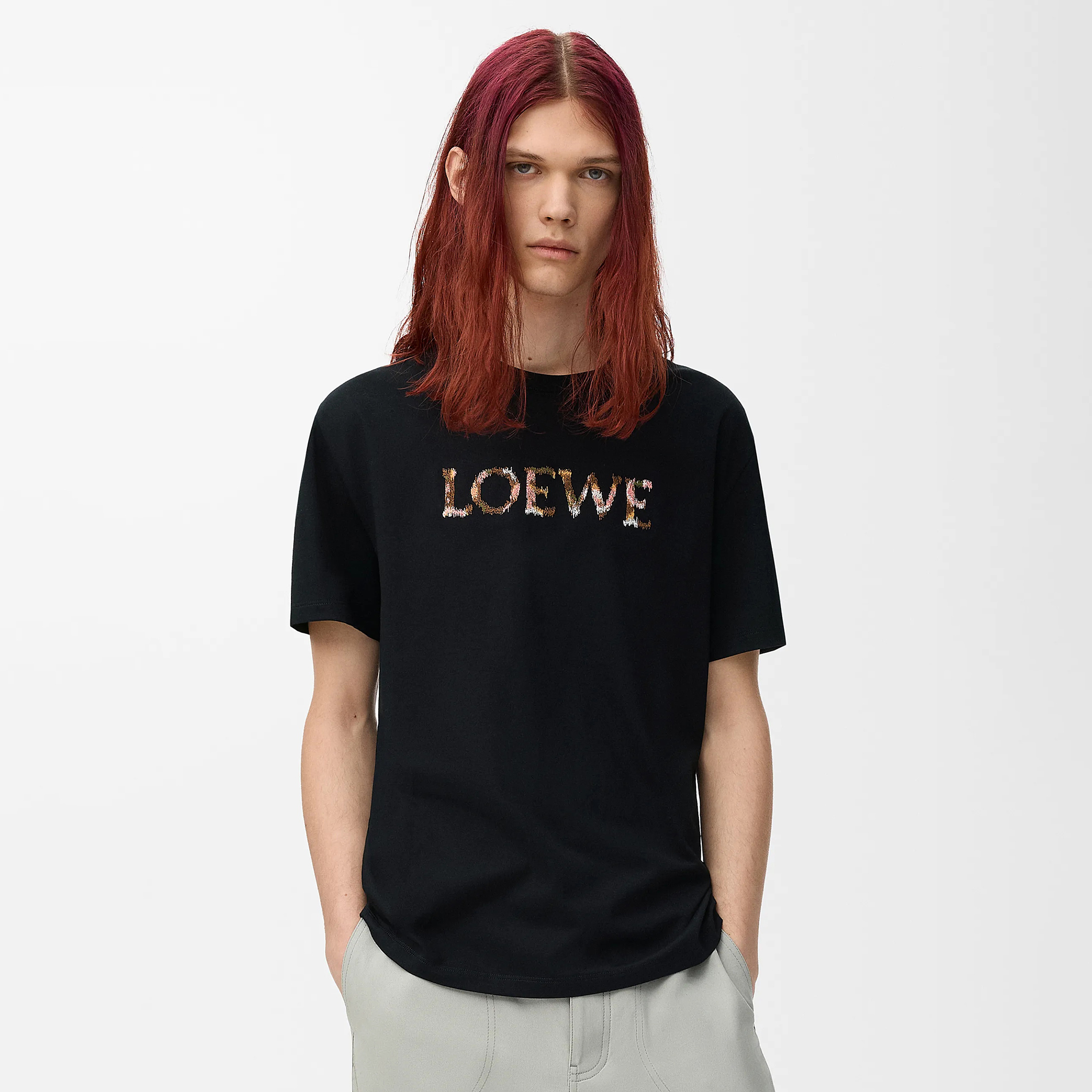NIGO Loewe Men's And Women's Summer Embroidered Letter Print Round Neck Cotton Short Sleeved T-shirt #nigo77249