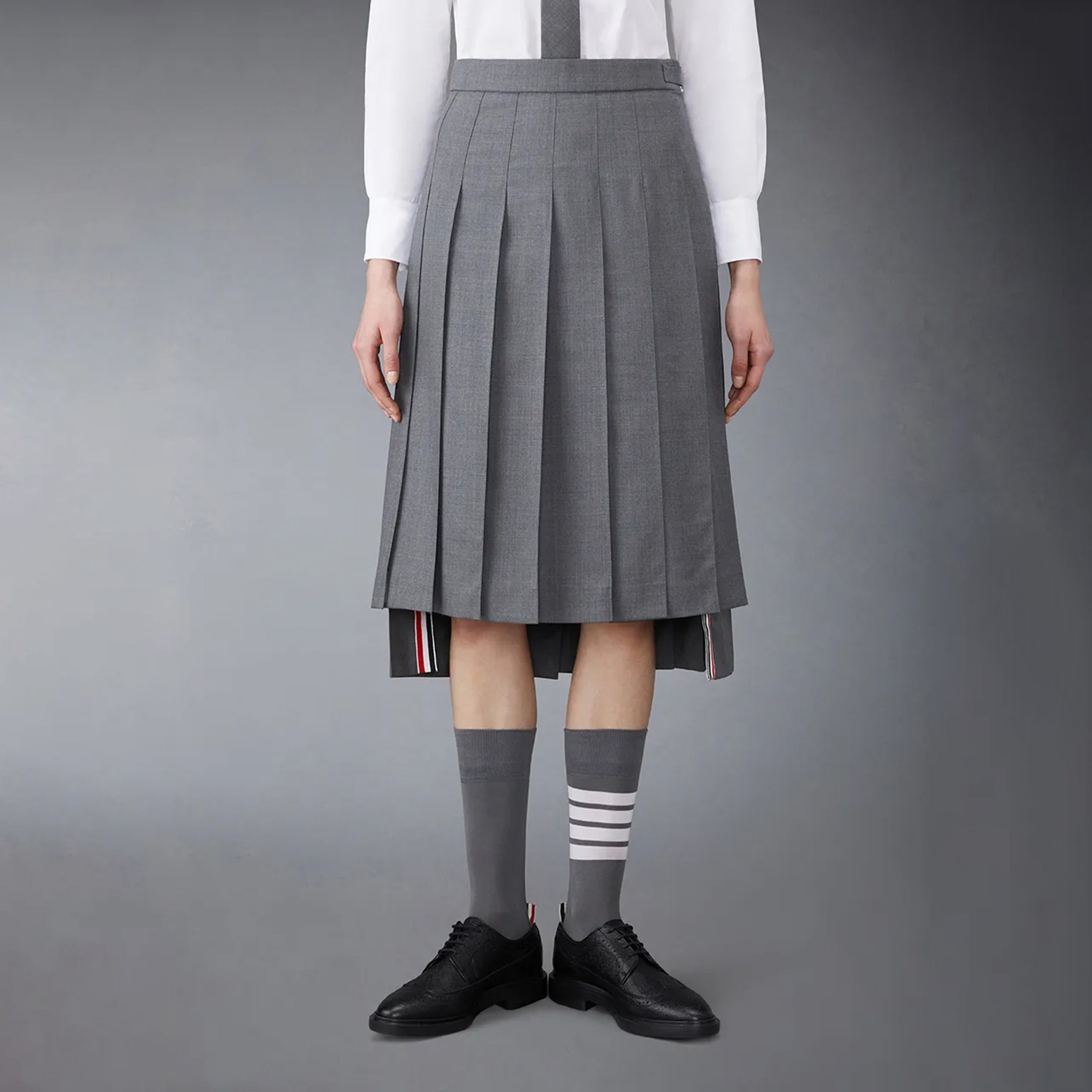 NIGO Thom Browne Women's Spring And Summer Classic Pleated Mid-length Half-skirt Fashion Temperament Elegant Skirt #nigo81249