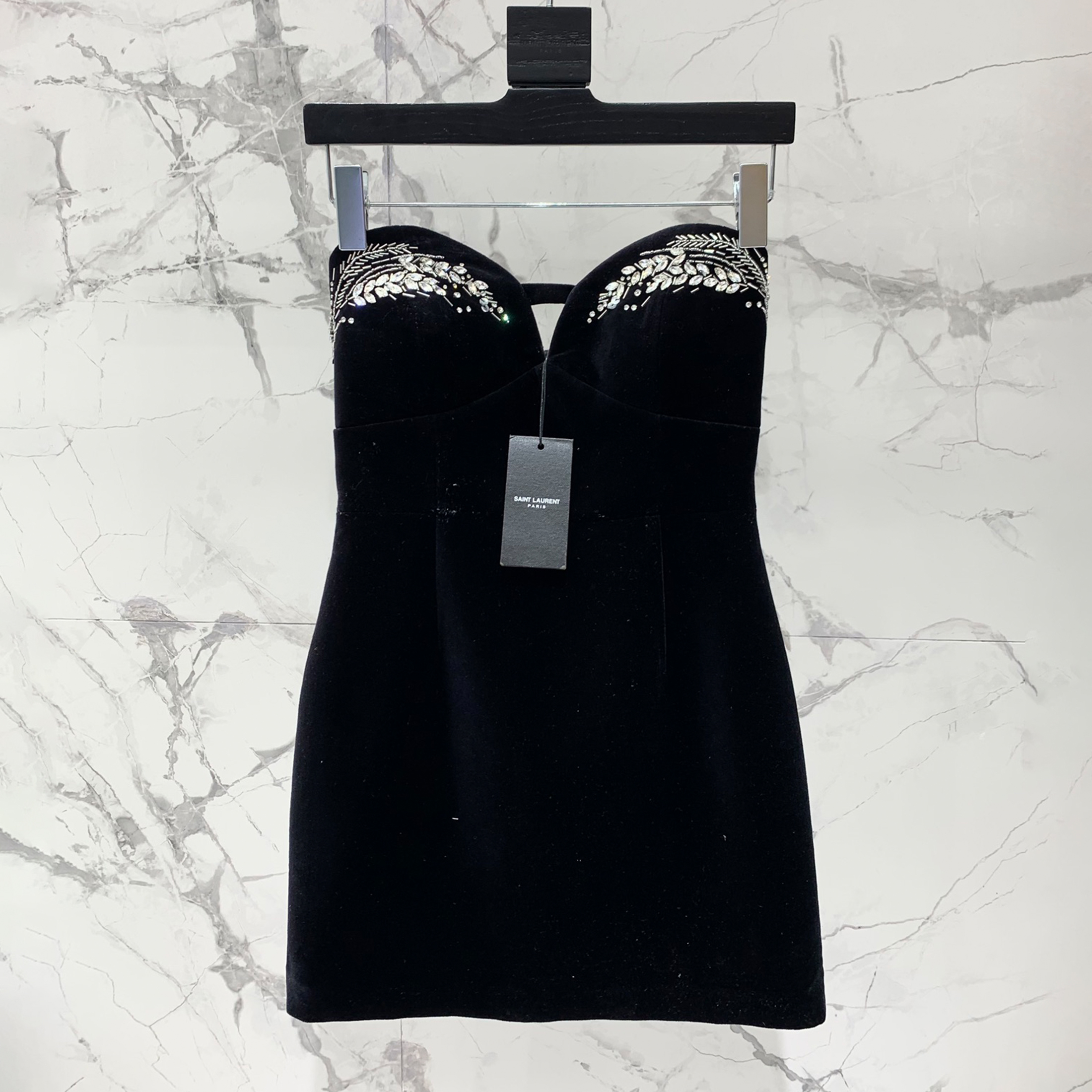 NIGO Saint Laurent Women's Spring And Summer Luxury Diamond Strapless Mini Dress Fashionable Temperament Custom Dresses #nigo81427