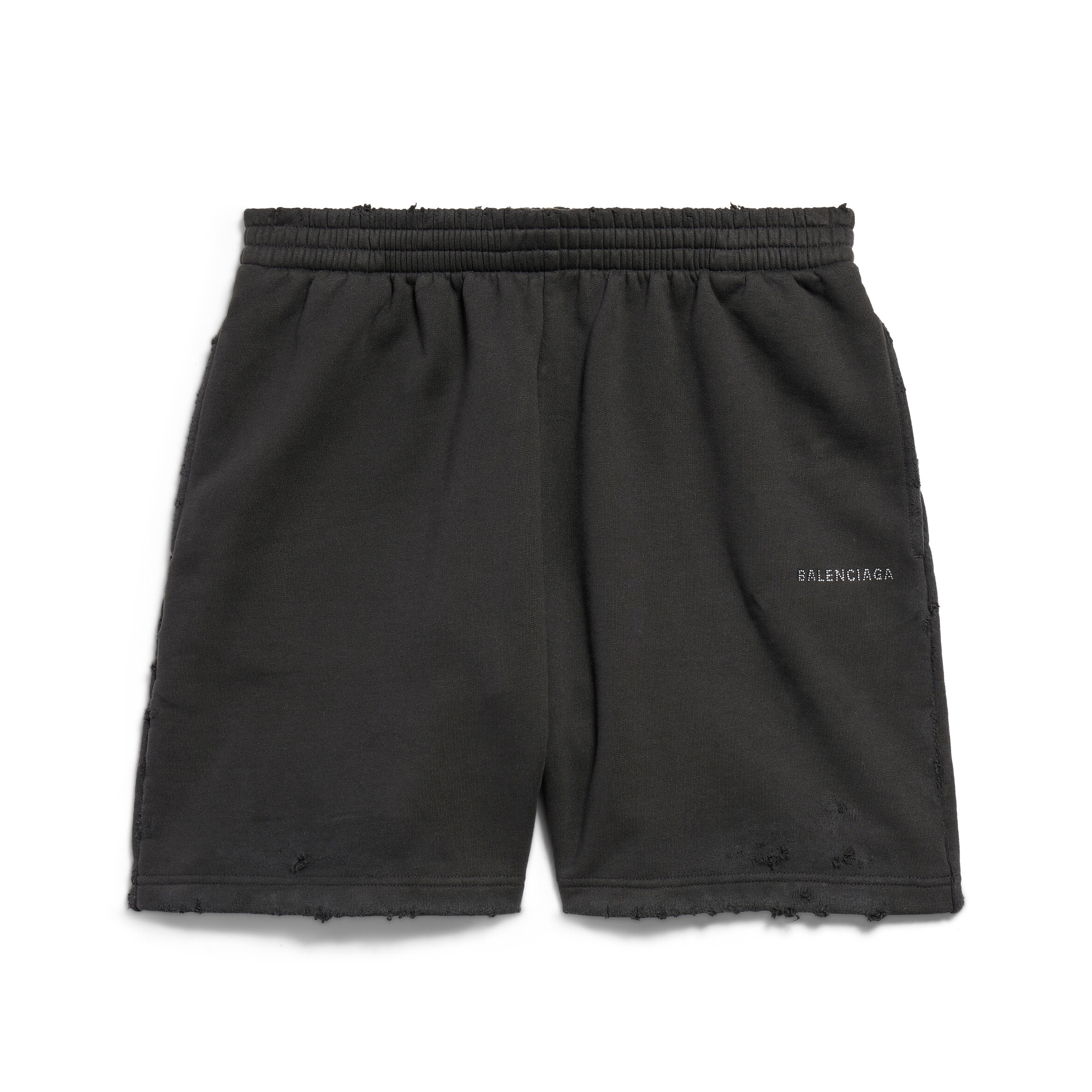 NIGO Balenciaga Men's Summer Hot Drill Logo Letter Print Black Cotton Shorts Pants #nigo72272