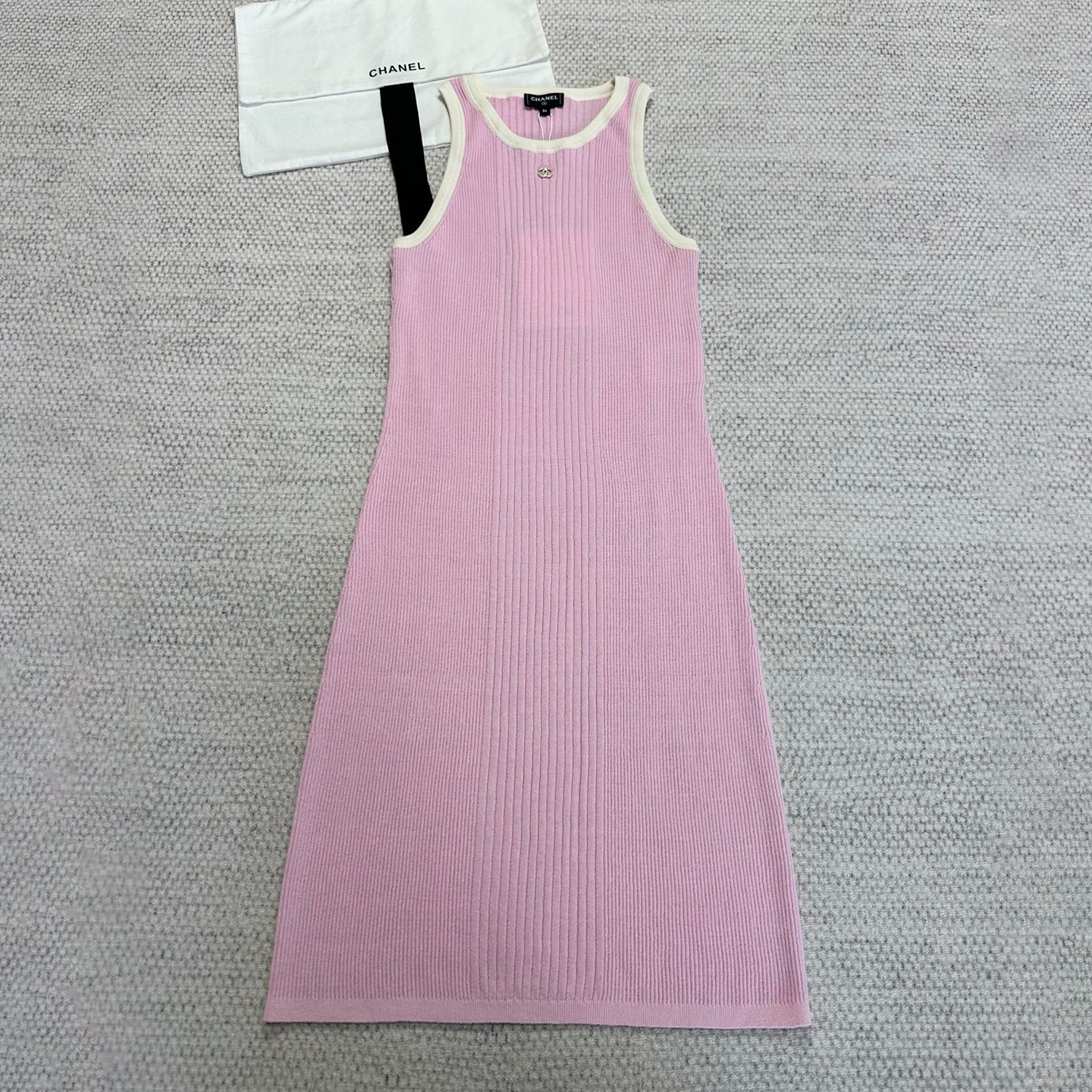 NIGO Chanel Women's CoCo Beach Summer Round Neck Pullover Sleeveless Colorblocking Cotton Knit Dresses #nigo77267