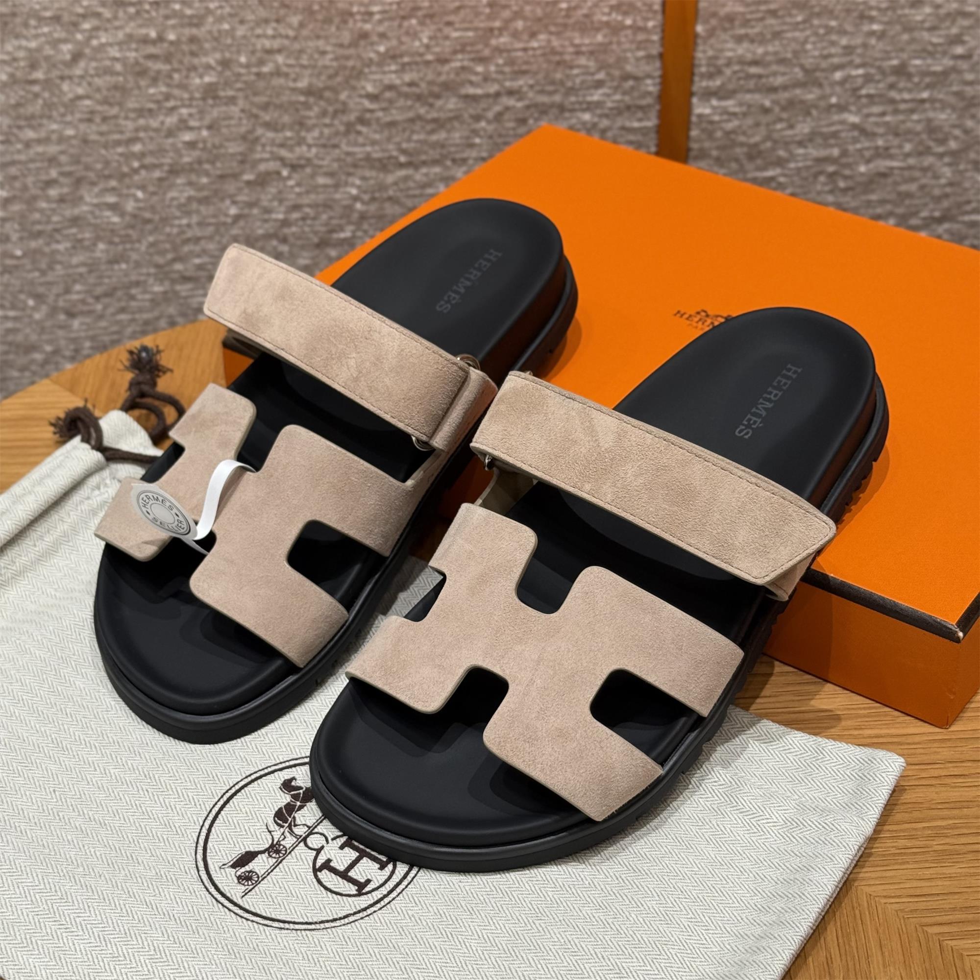 NIGO Hermes Women's Autumn and Winter Pure Color Suede Leather Casual Fashion Sandal Mop Shoes #nigo77294