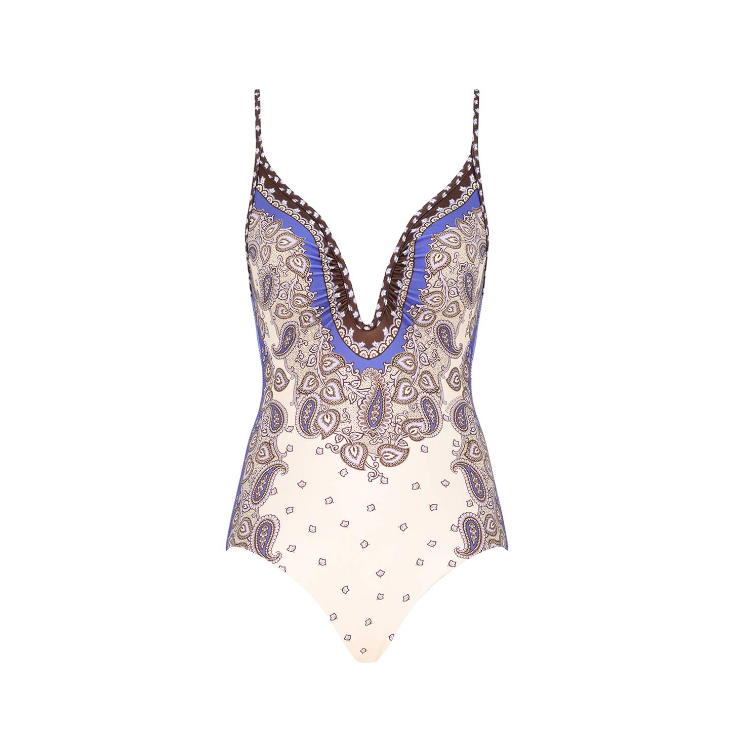 NIGO Zimmermann Women's Summer Deep V-neck Floral Pattern Printed Strapless One-piece Swimsuit Top #nigo77287