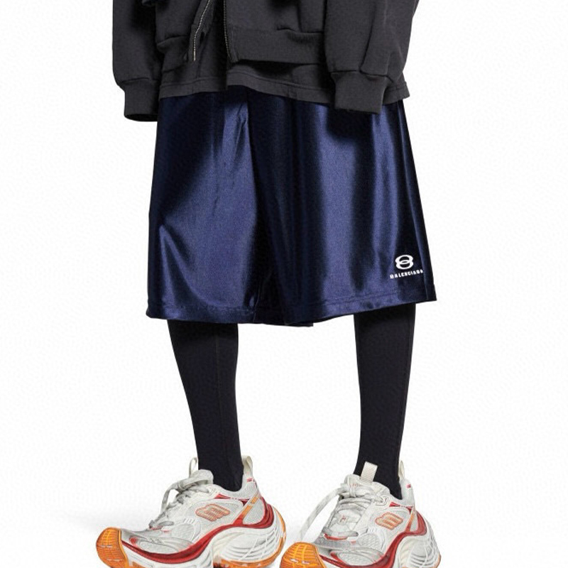 NIGO Balenciaga Men's Letter Printed Elastic Waist High Street Summer Straight Casual Solid Color Shorts #nigo77275