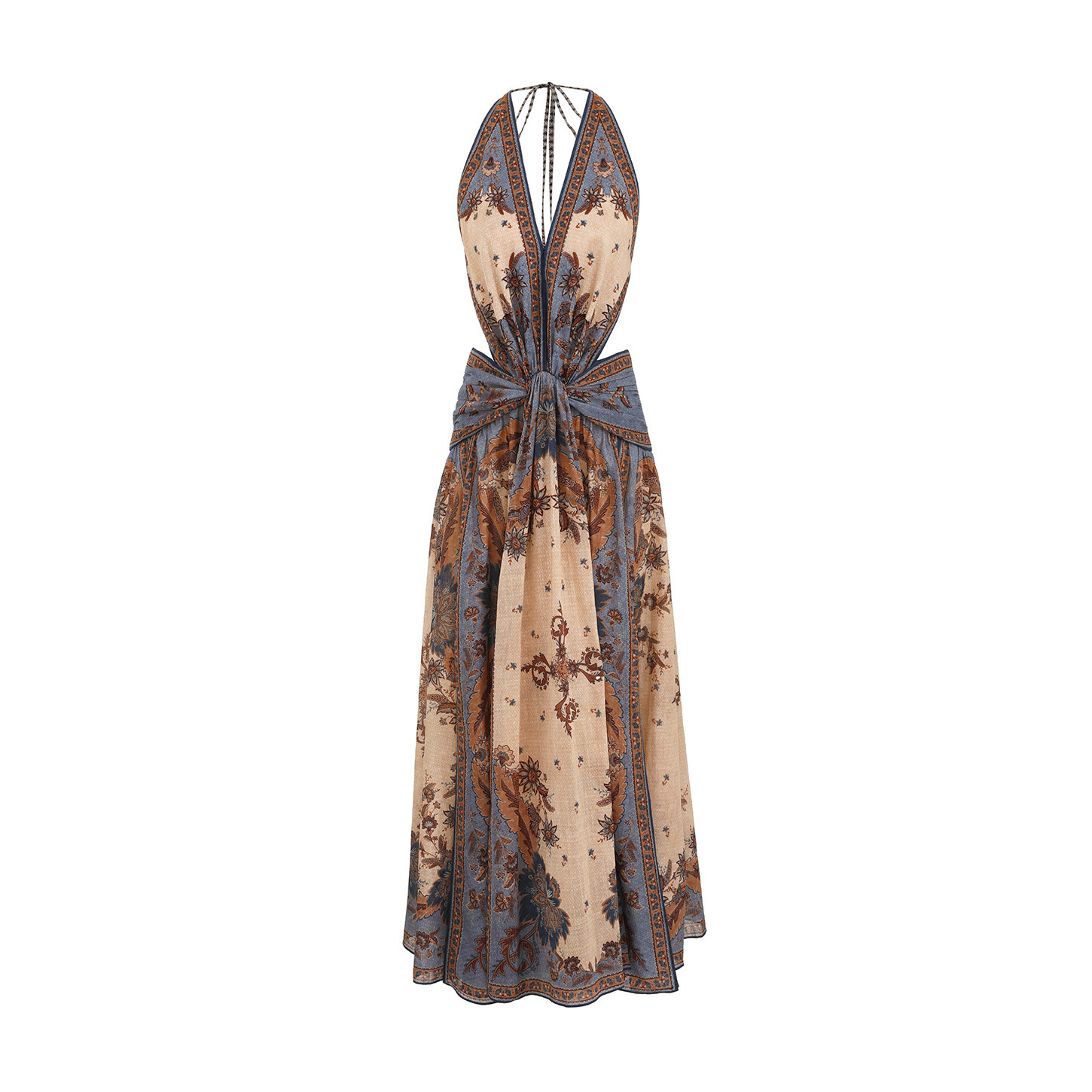 NIGO Zimmermann Women's Floral Print Deep V-neck Cotton Spaghetti Strap Dress #nigo77264