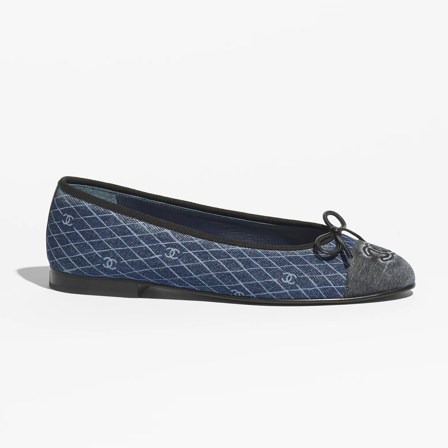 NIGO Chanel Women's Spring/Summer Solid Color Striped Printed Denim Ballet Flats Shoes #nigo77258