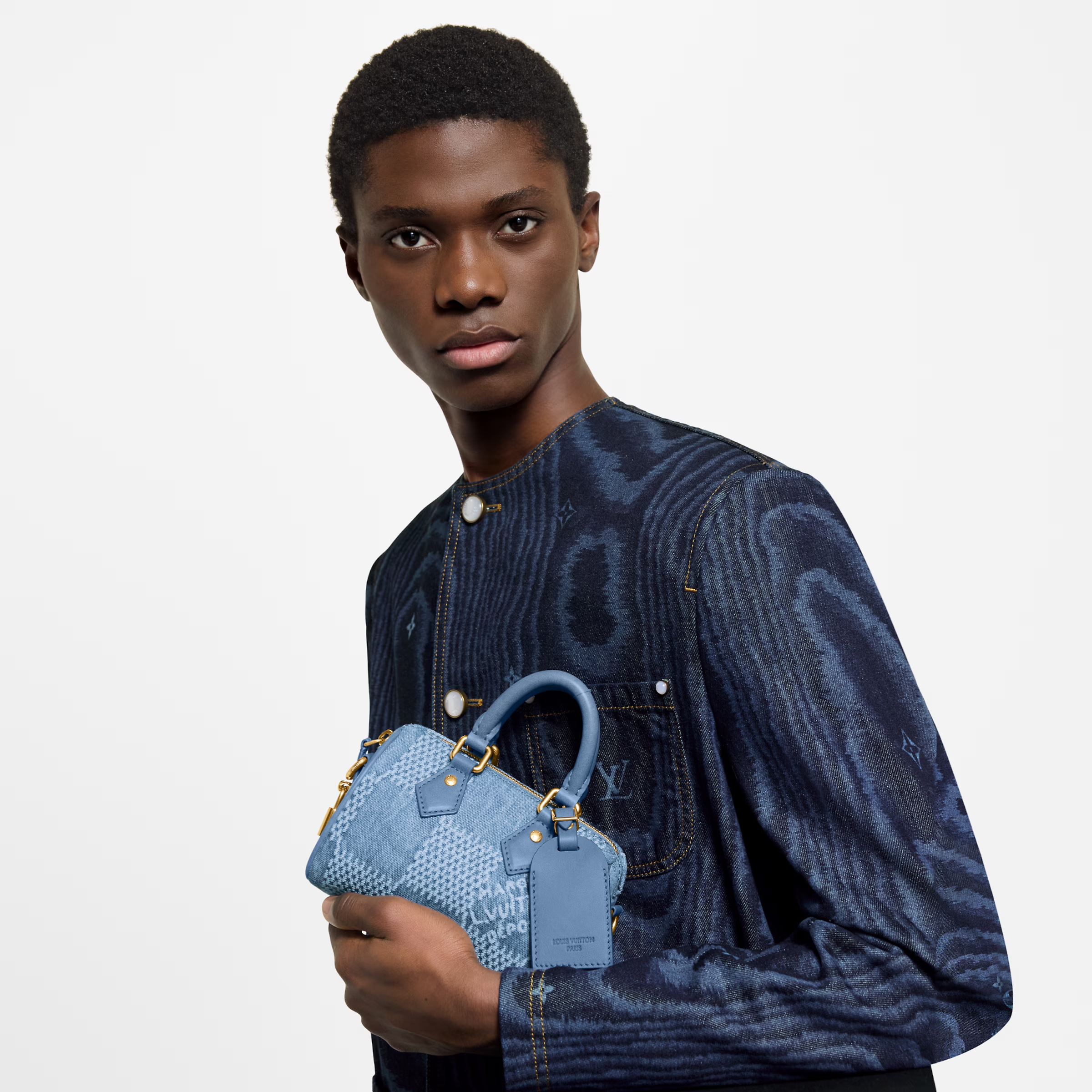 NIGO Louis Vuitton Speedy 18 Bandoulière Handbag Men's Women's Denim Bag Mini Handbags Fashion Luxury Temperament Bags N00208  #nigo77281