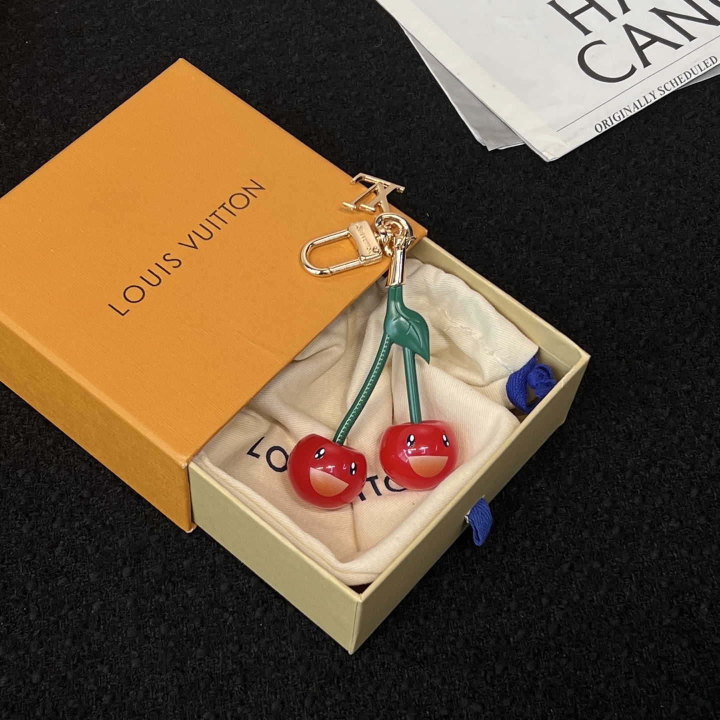 NIGO Louis Vuitton LV x TM LV Cerise Women's Cherry-shaped Golden Key Chain Bag Accessory #nigo77297