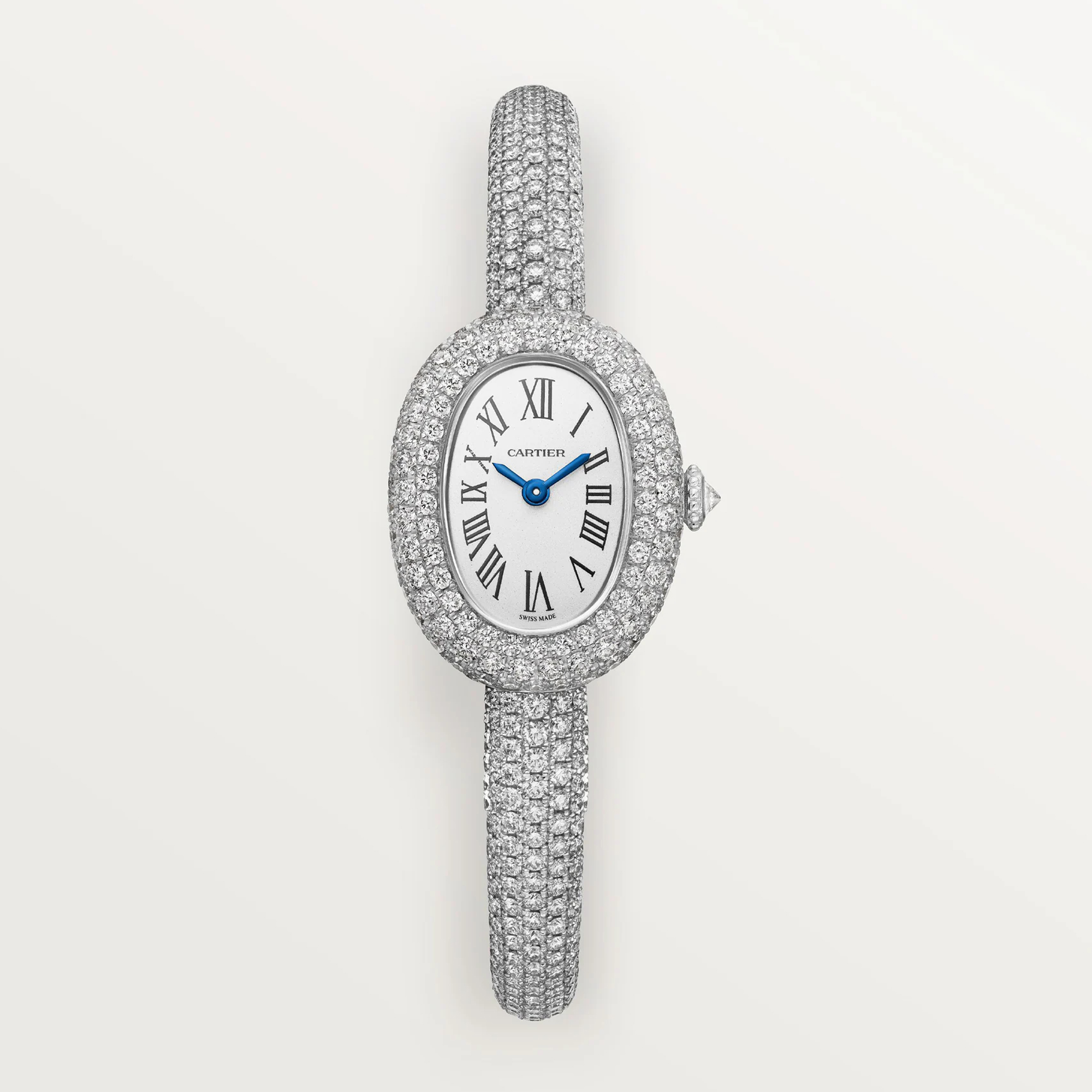 NIGO Cartier Women's Baignoire Watch Bathtub Collection Quartz Movement Steel Case Full Diamonds Bracelet Watch #nigo81279