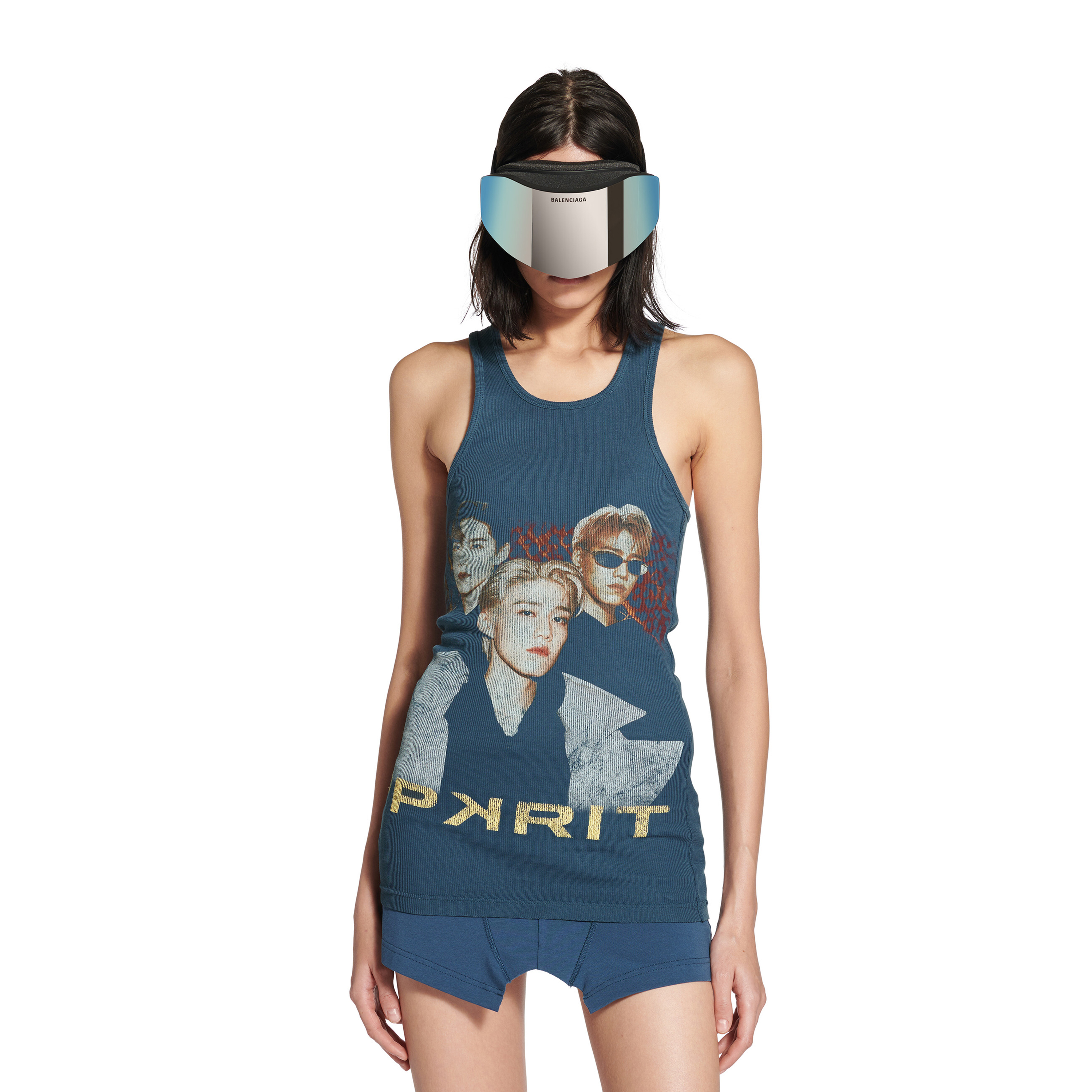 NIGO Balenciaga Women's Summer High Street PP KRIT Round Neck Sleeveless Solid Color Cotton Plain Knit Stretch Vest Style Top Ngvp #nigo1769