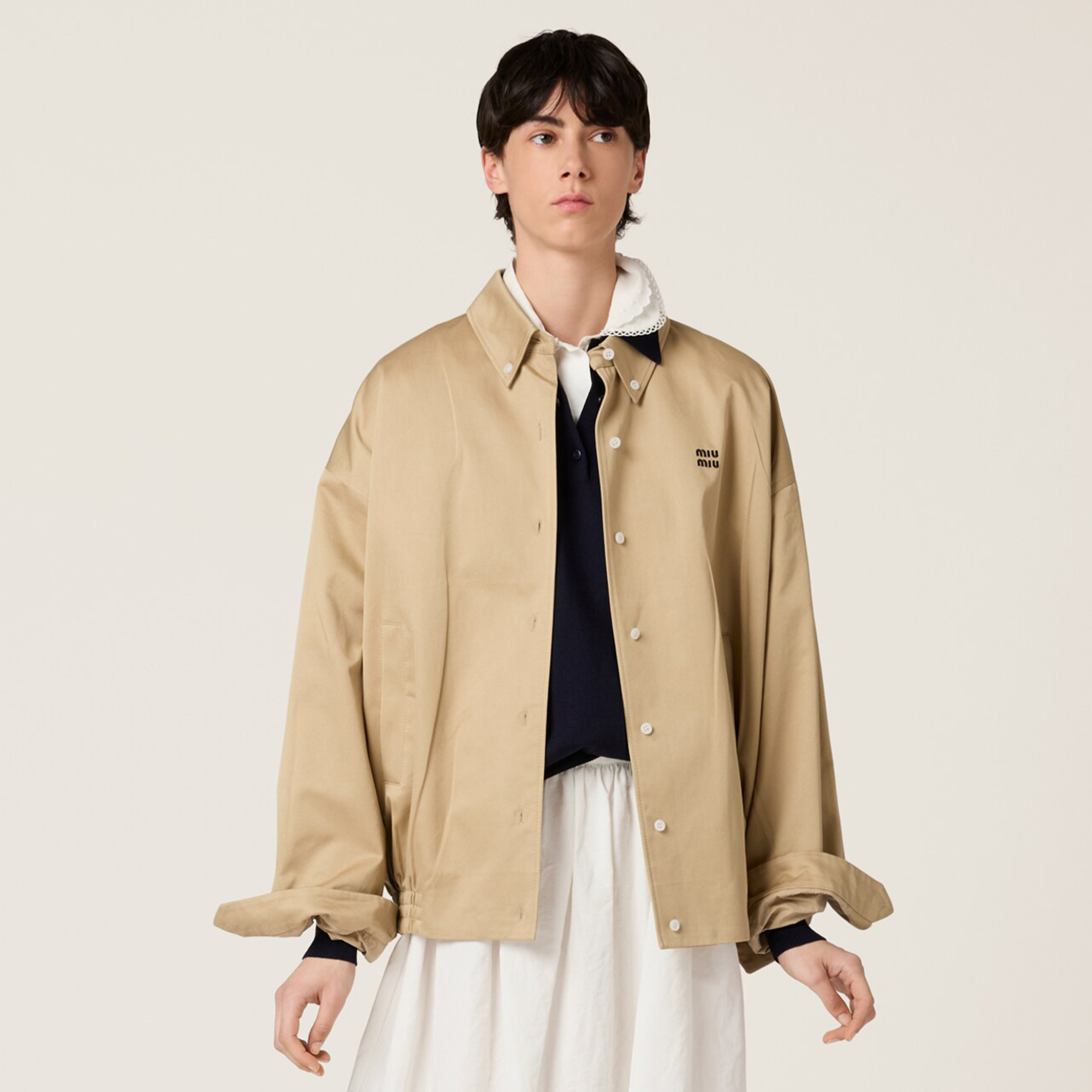NIGO MiuMiu Men's Women's Spring & Autumn Twill Cotton Logo Embroidery Solid Color Single Breasted Long Sleeve Jacket Coat #nigo81282