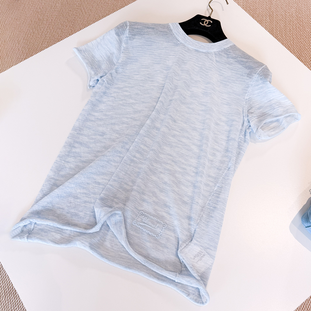 NIGO Chanel Women's Coco Beach Collection Summer Solid Color Embroidery Stretch Knit Short Sleeve T-Shirt #nigo81315