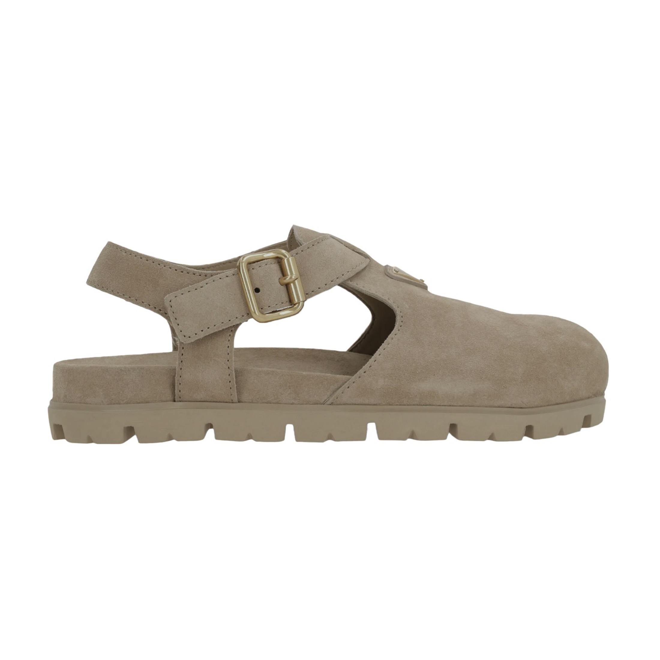 NIGO Prada Women's Spring And Summer Suede Buckle Fashion Casual Sandals Comfortable Flat Single Shoes #nigo81368