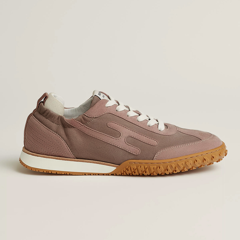 NIGO Hermes Women's Four Seasons Low Round Toe Lace Up Casual Shoes Solid Color Leather Jet Sneakers #nigo81318