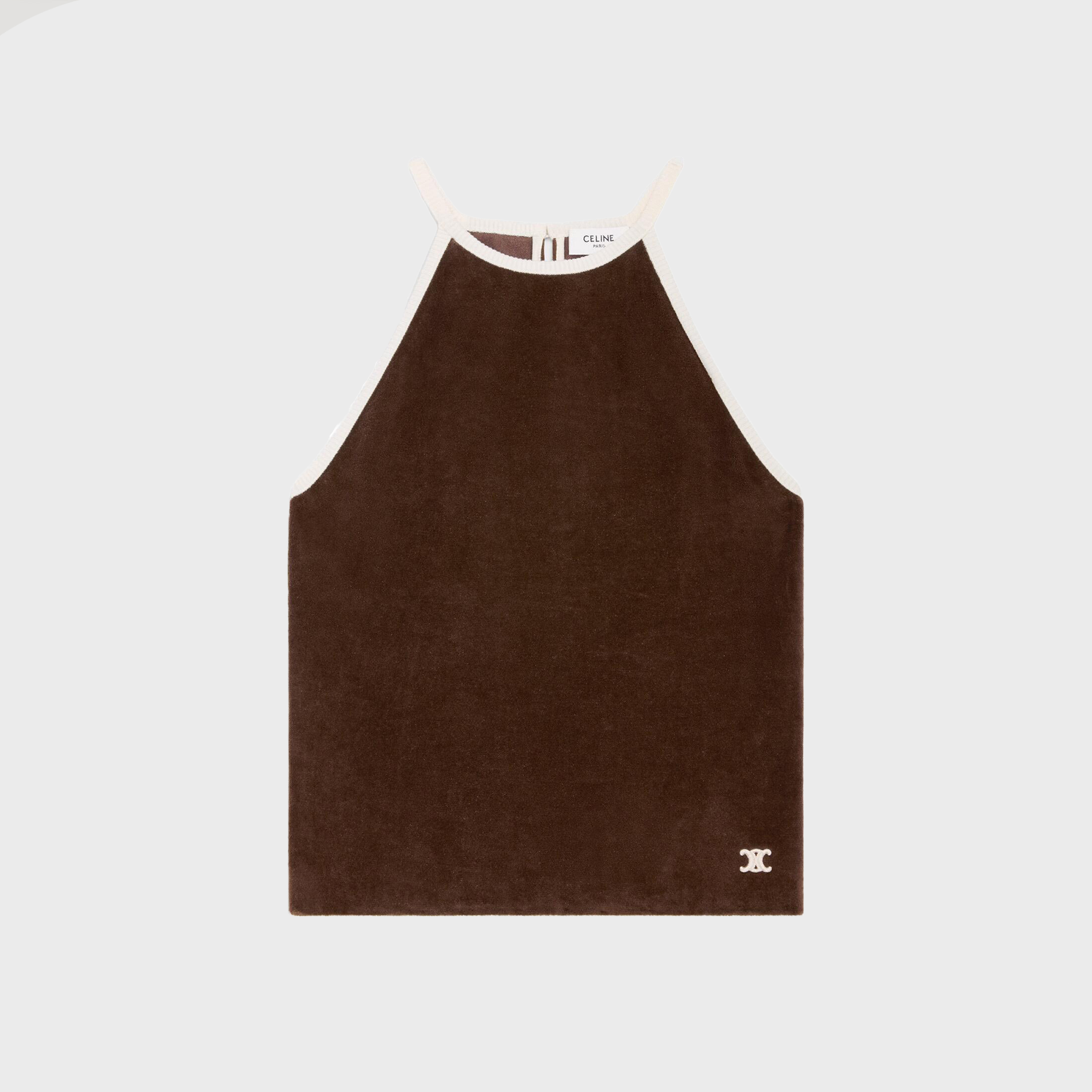 NIGO Celine Women's Women's Spring And Summer Velvet Plain Knit Mini Shorts Fashion Trend Temperament Elegant Tank Top Brown Set Suit #nigo81378