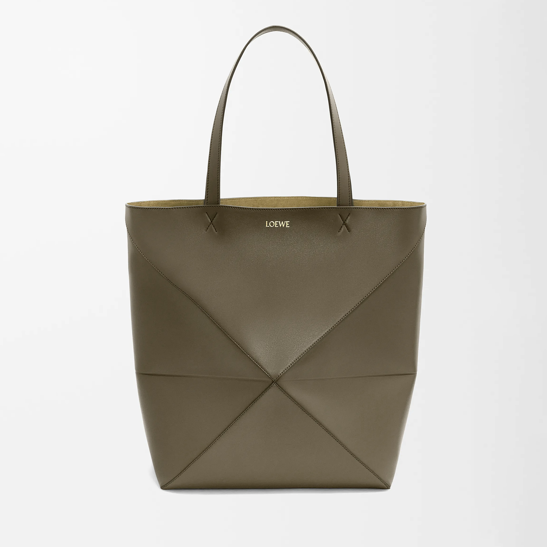 NIGO Loewe Women's XL Shiny Calfskin Puzzle Fold Tote Bag Vintage Solid Color Handbag Bags 0011091782 #nigo81324