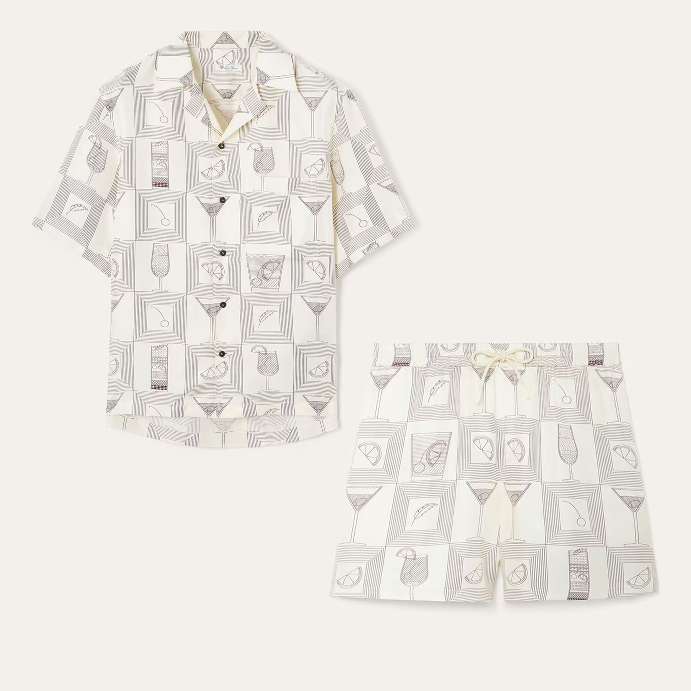 NIGO Loro Piana Federico Men's Spring Summer Printed Lapel Single Breasted Shirt Loose Straight Casual Pants Ngvp #nigo1722