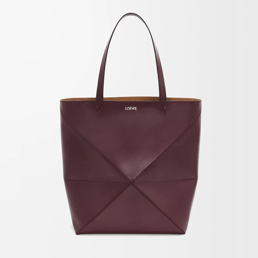 NIGO Loewe Women's XL Shiny Calfskin Puzzle Fold Tote Bag Vintage Solid Color Handbag Bags 0011091782 #nigo81324