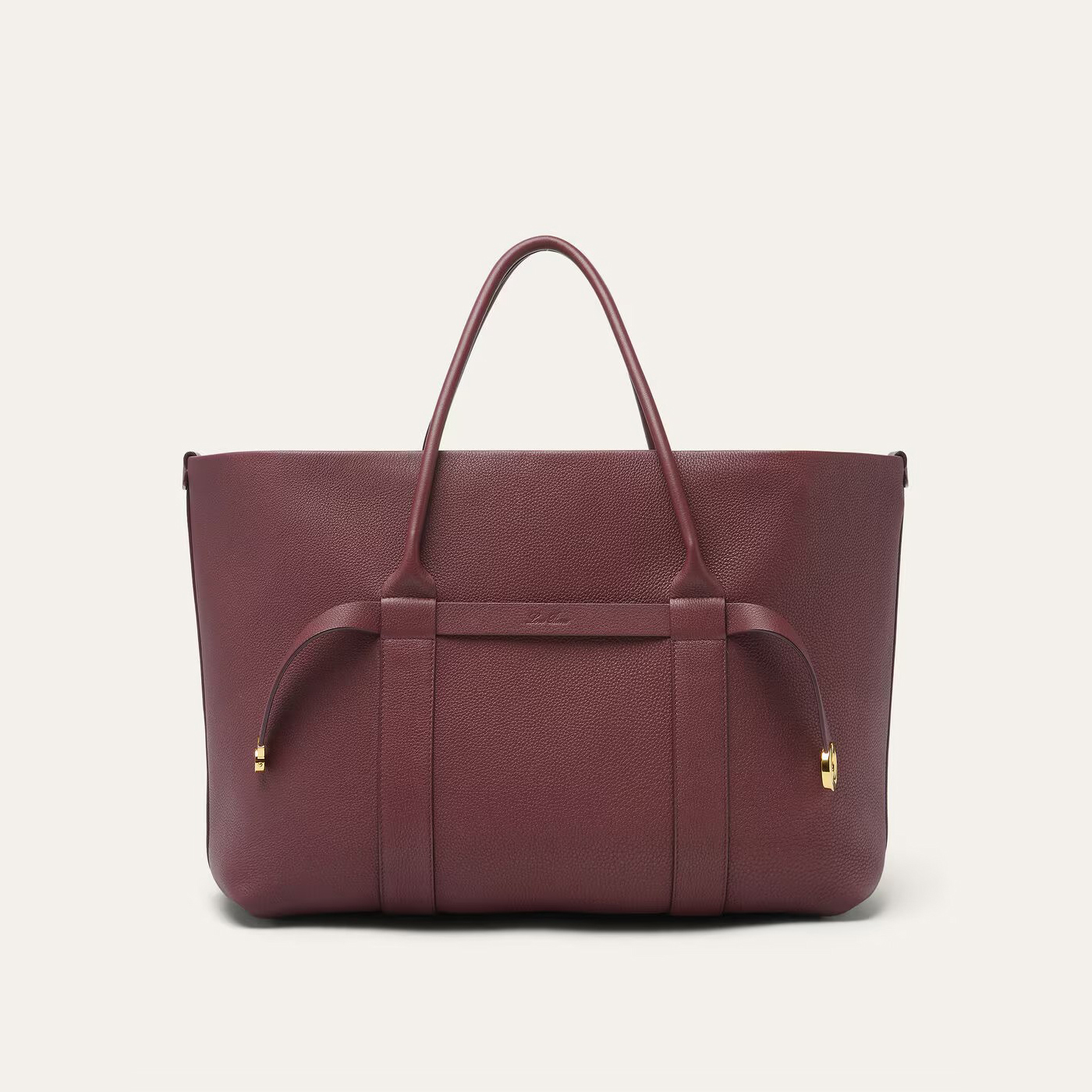 NIGO Loro Piana Ghiera Shopper Women's Solid Color Embossed Logo Cowhide Leather Solid Color Handbag Bag Bags #nigo77325