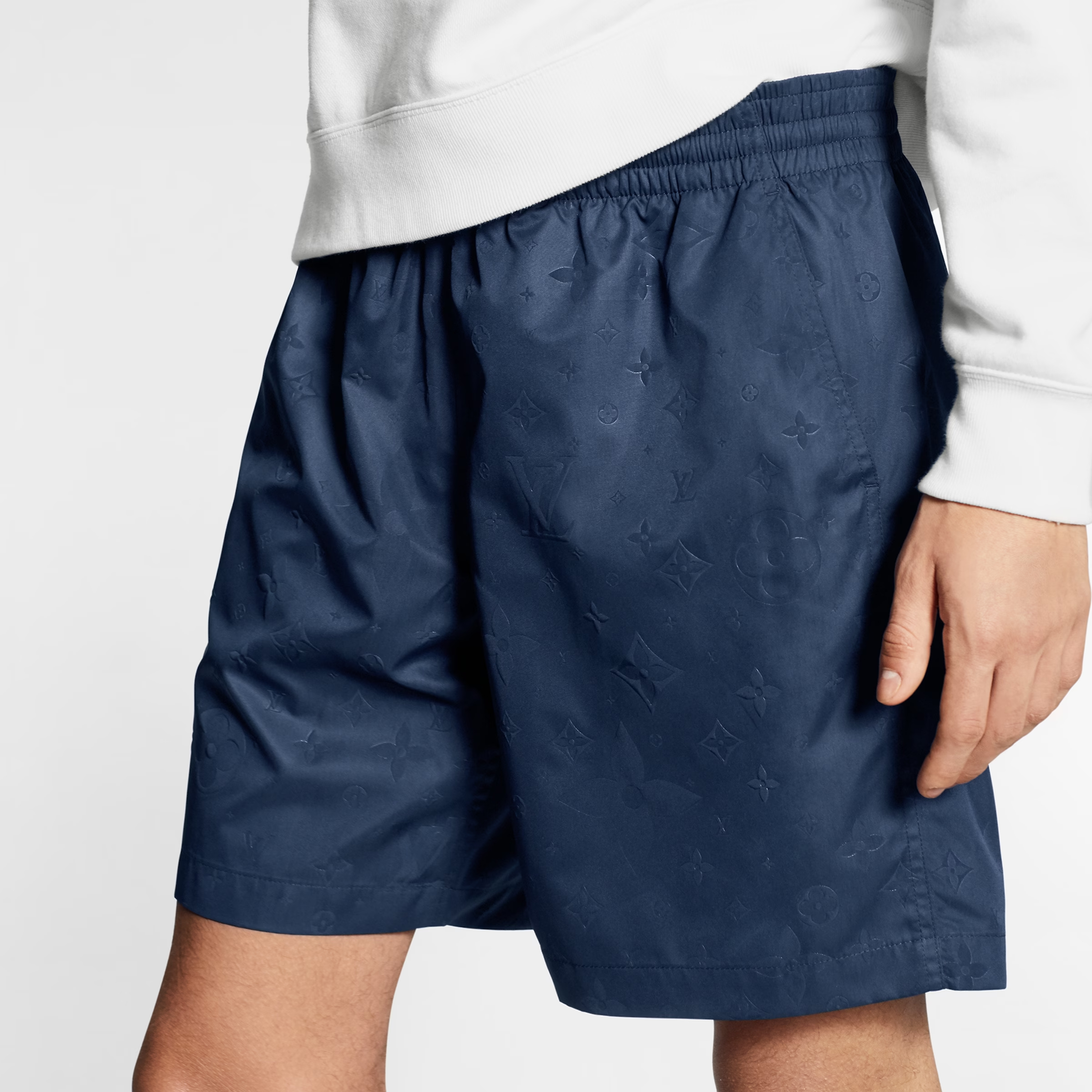 NIGO Louis Vuitton Men's Signature Beach Shorts Dark Print Solid Color Summer Loose Casual Shorts #nigo81327