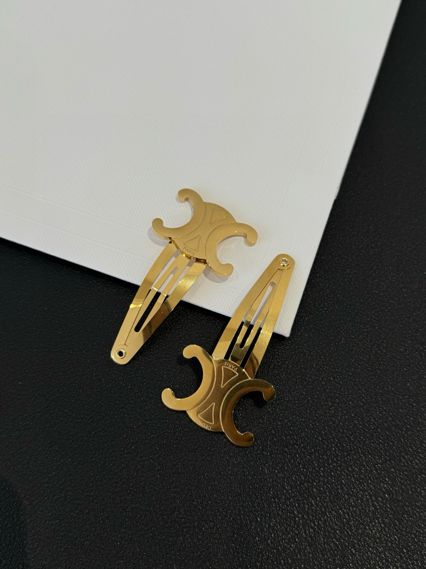 NIGO Celine Women's Gold-Plated Mini Claw Hair Clip 3-Piece Set Hair Accessories Jewelry #nigo77349