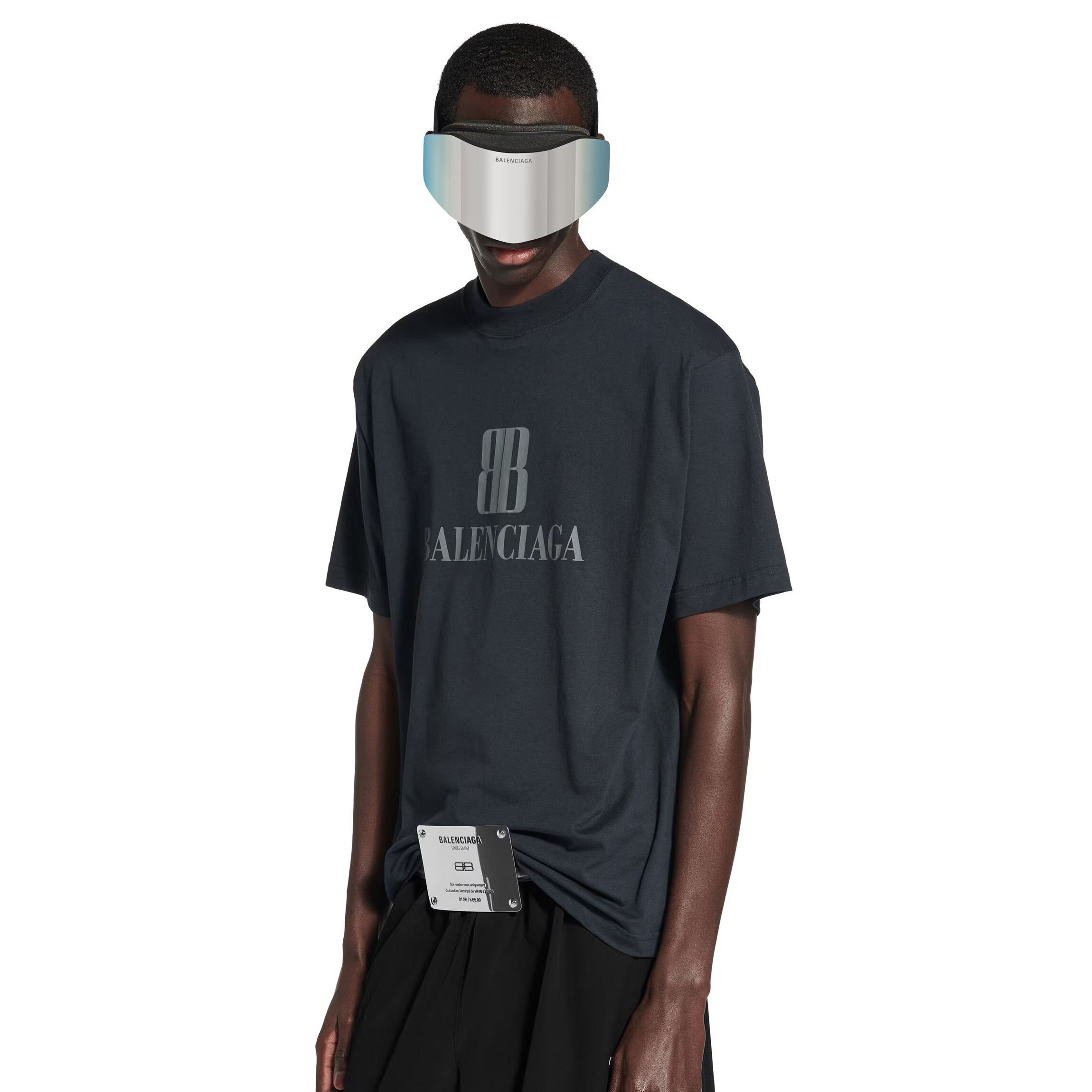 NIGO Balenciaga Men's Summer Solid Color Letter Print Round Neck Cotton Short Sleeve T-Shirt #nigo77337