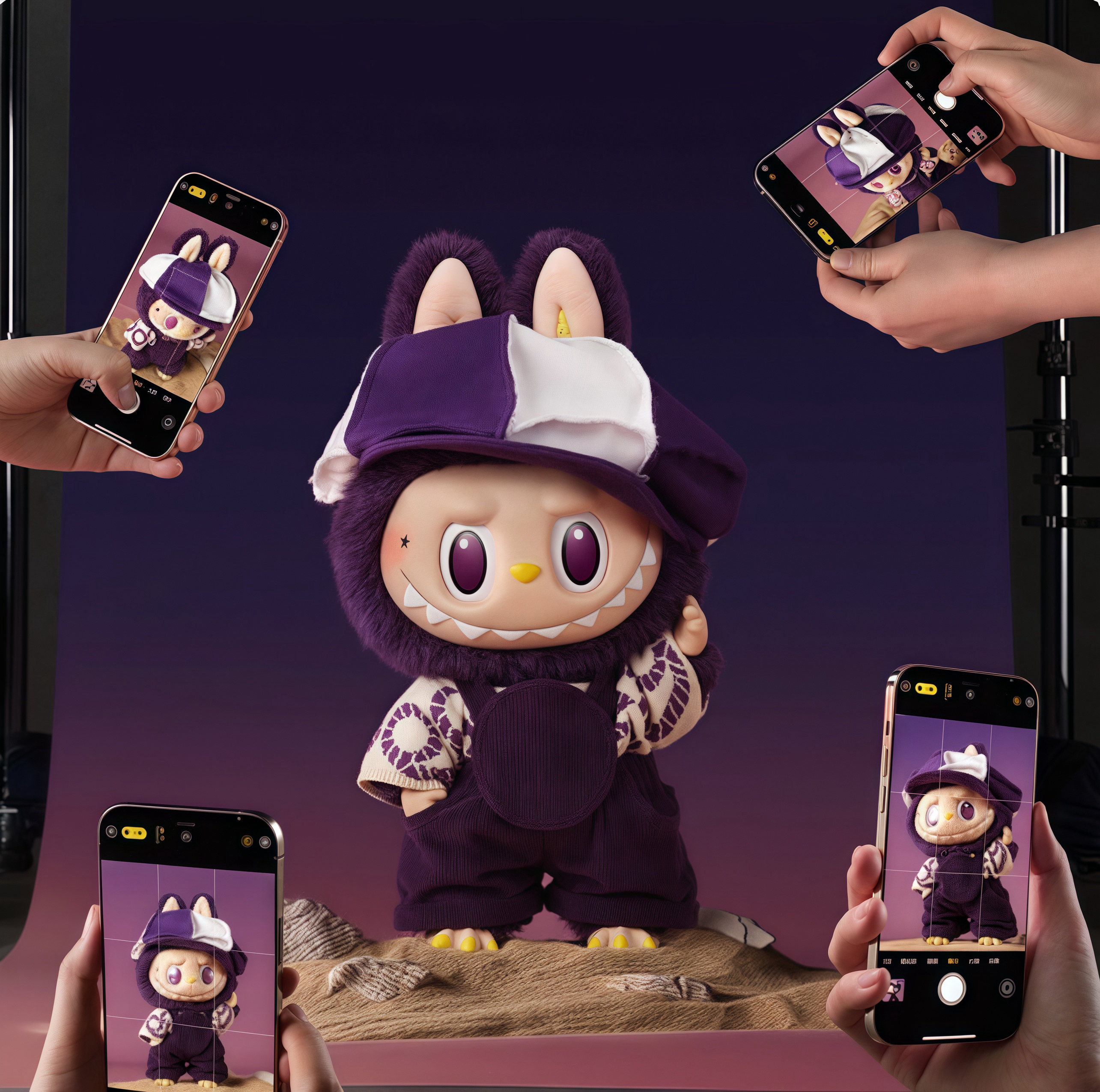 NIGO POP MART Labubu Milan Fashion Week Series Purple Plush Doll #nigo77338