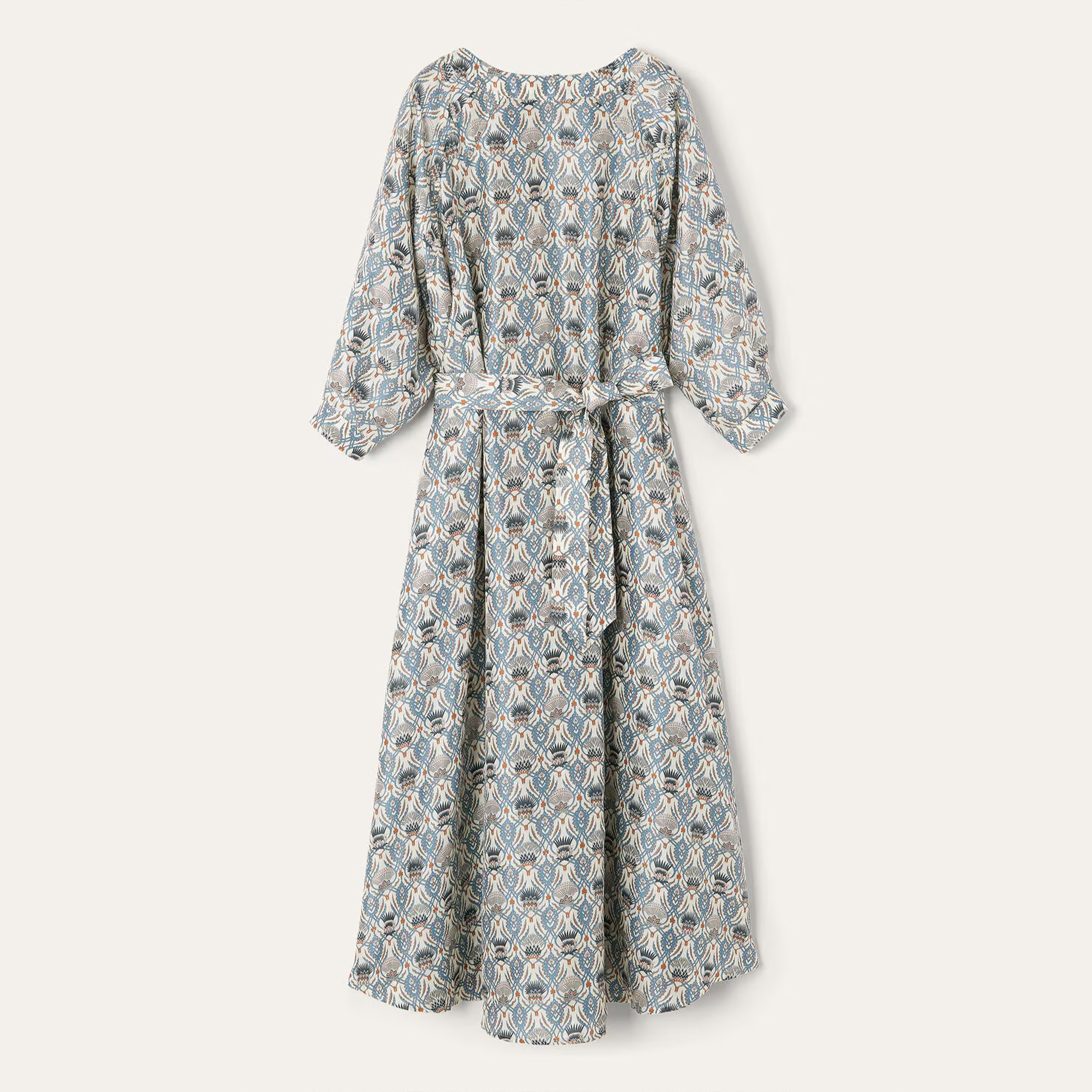 NIGO Loro Piana Mina Women's Dress Spring Summer Floral Pattern Printed Silk Long Seven Sleeve Fashion Elegant Dresses Ngvp #nigo1727