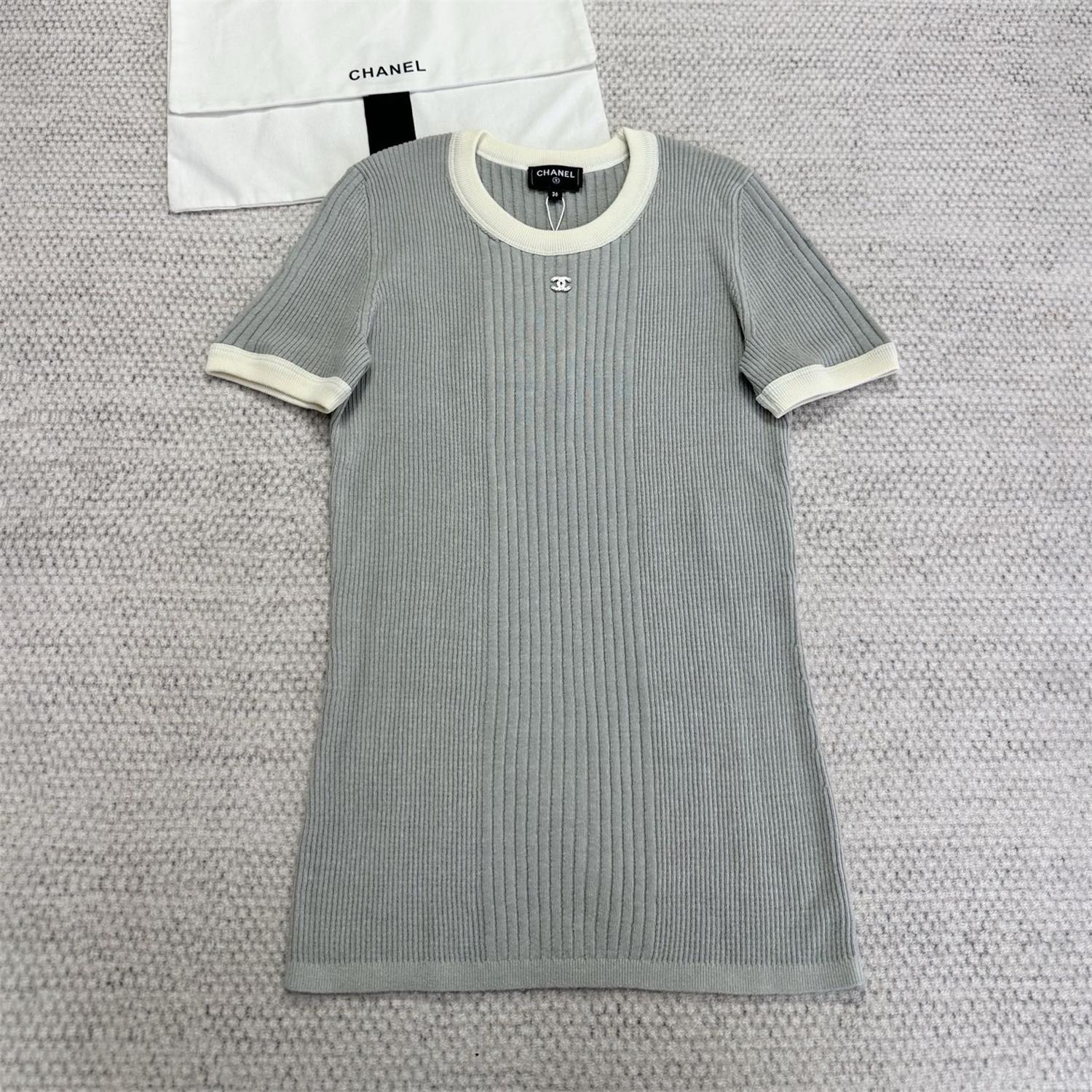 NIGO Chanel Women's Summer Solid Color Cotton Knitted Round Neck Short Sleeve T-Shirt #nigo77364