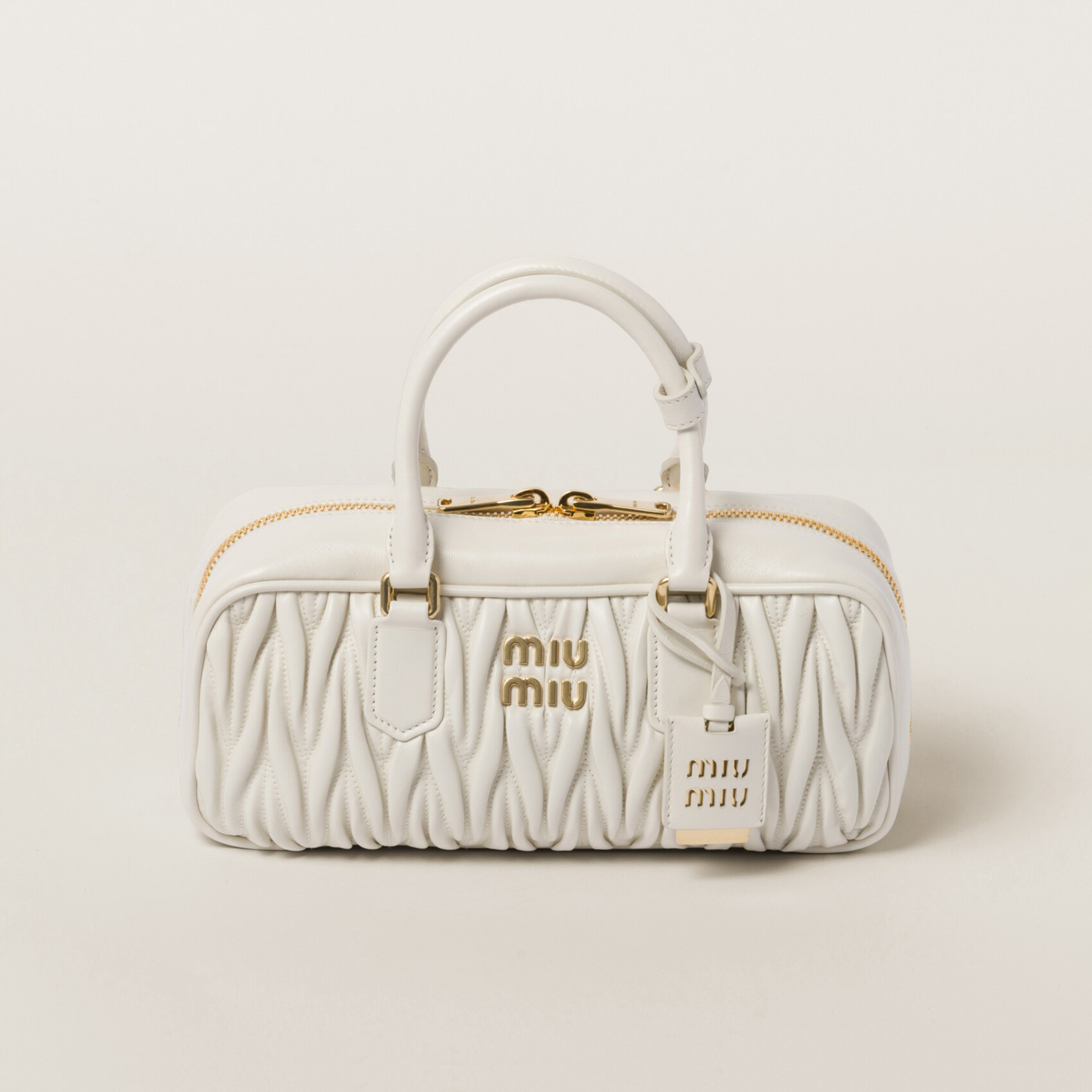 NIGO MiuMiu Arcadie matelassé Women's Solid Color Metal Engraved Logo Zipper Closure Leather Shoulder Bag Crossbody Tote Bags #nigo77354
