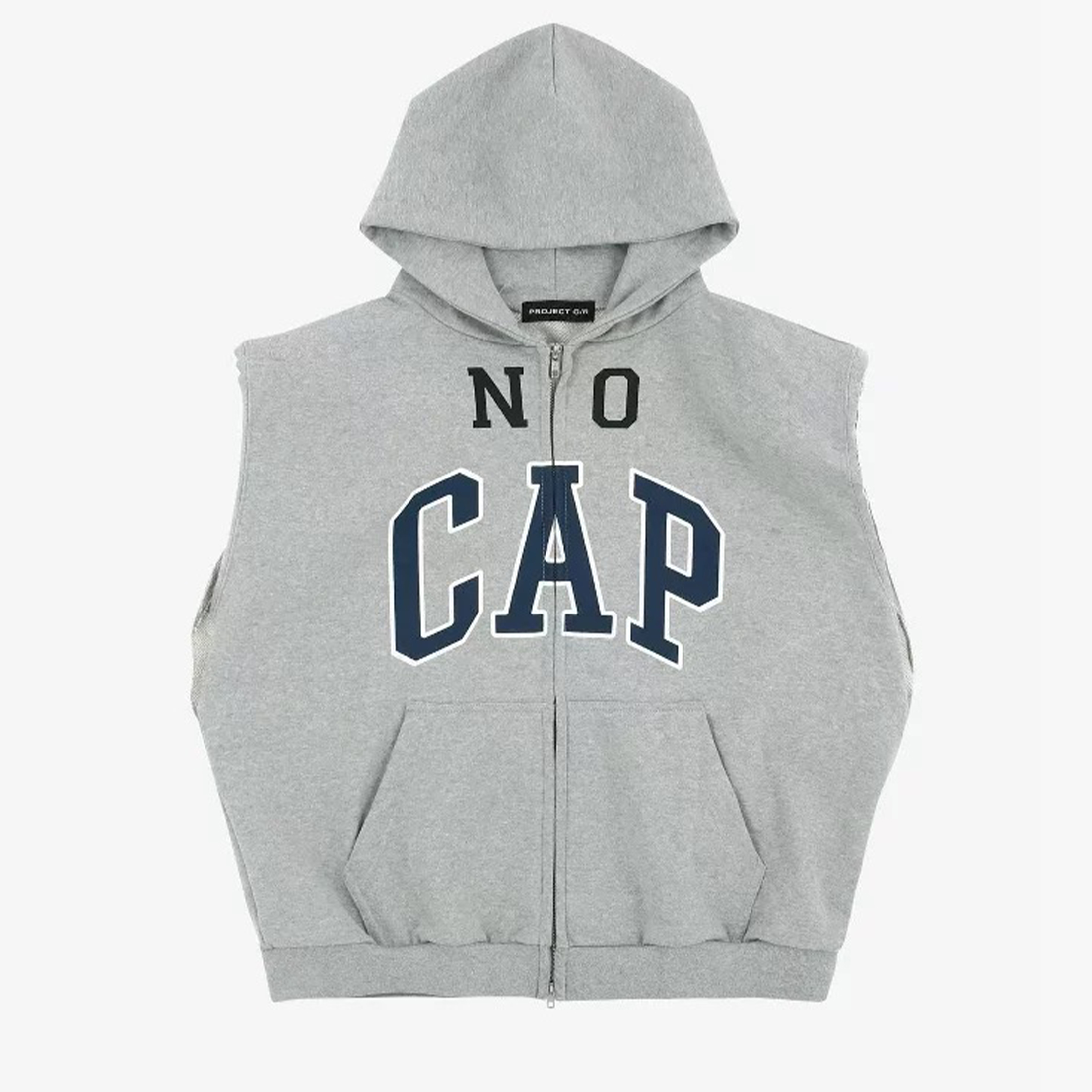 NIGO GRAILZ Project G/R Men's Spring/summer Vibe Canvas Silhouette Sleeveless Padded Shoulder Hooded Vest Zip Sweater Waistcoat Hoodie Ngvp #nigo1723