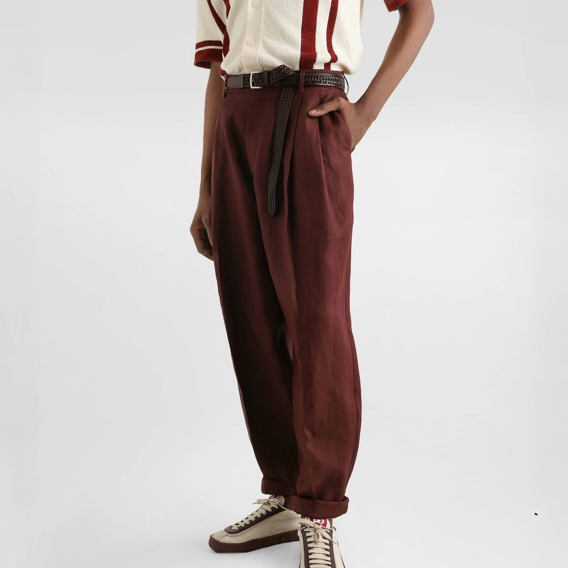 NIGO Dolce&Gabbana Men's Seasonal Linen Canvas Solid Color Casual Fitted Pants Ngvp #nigo1814