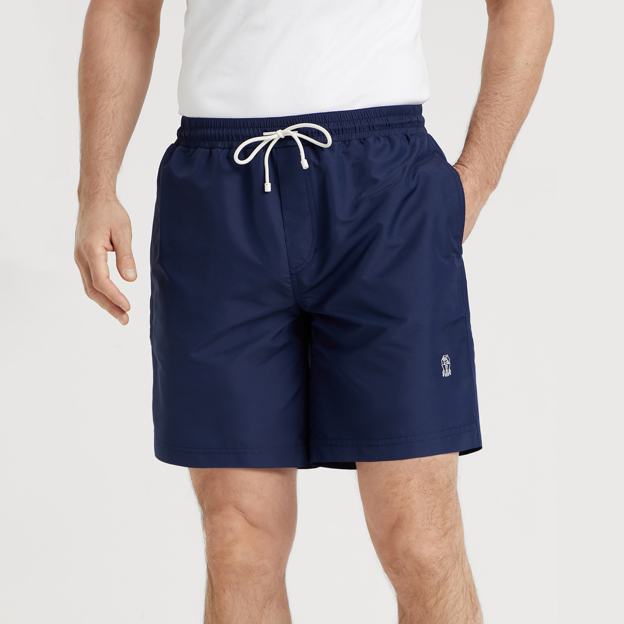 NIGO Brunello Cucinelli Men's Summer Solid Color Polyester Casual Drawstring Shorts #nigo77362