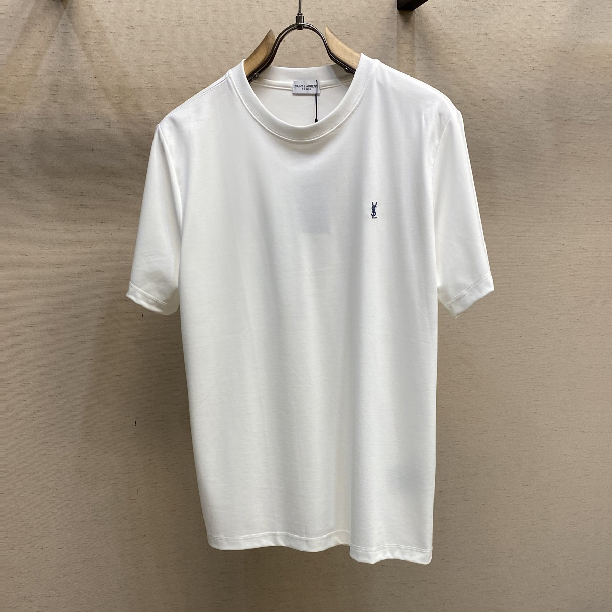NIGO SAINT LAURENT Men's and Women's Summer Solid Color Embroidered Logo Round Neck Cotton Short Sleeve T-Shirt #nigo77367