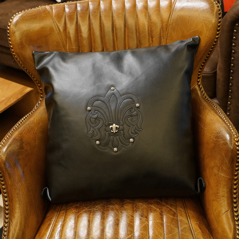 NIGO Chrome Hearts S925 Sterling Silver Cross Cowhide Car Cushion Leather Pillow Lumbar Pillow Living Room Sofa Cushion Accessories #nigo4255