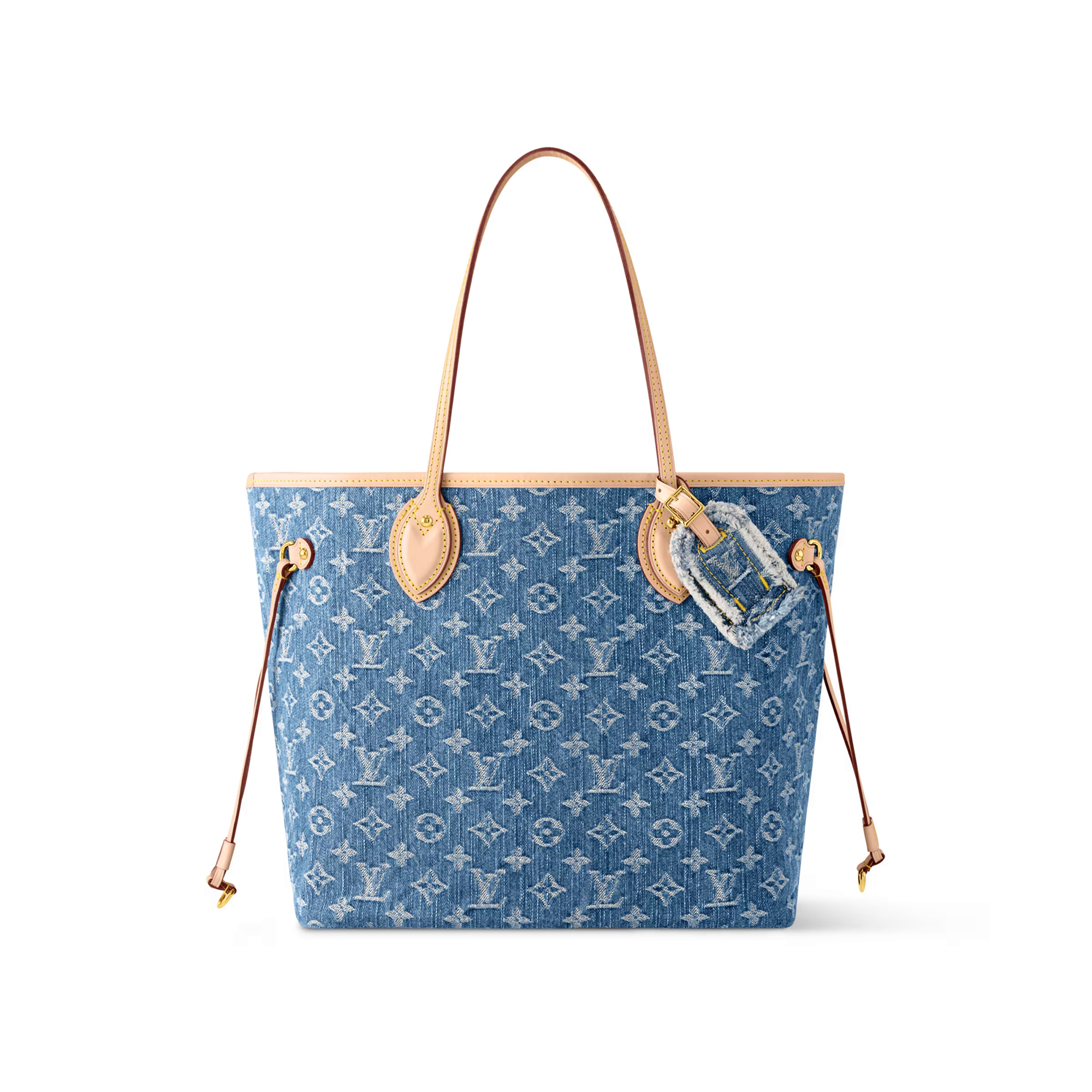 NIGO Louis Vuitton Neverfull Women's Letter Print Blue Denim Tote Shoulder Bag Bags #nigo77377
