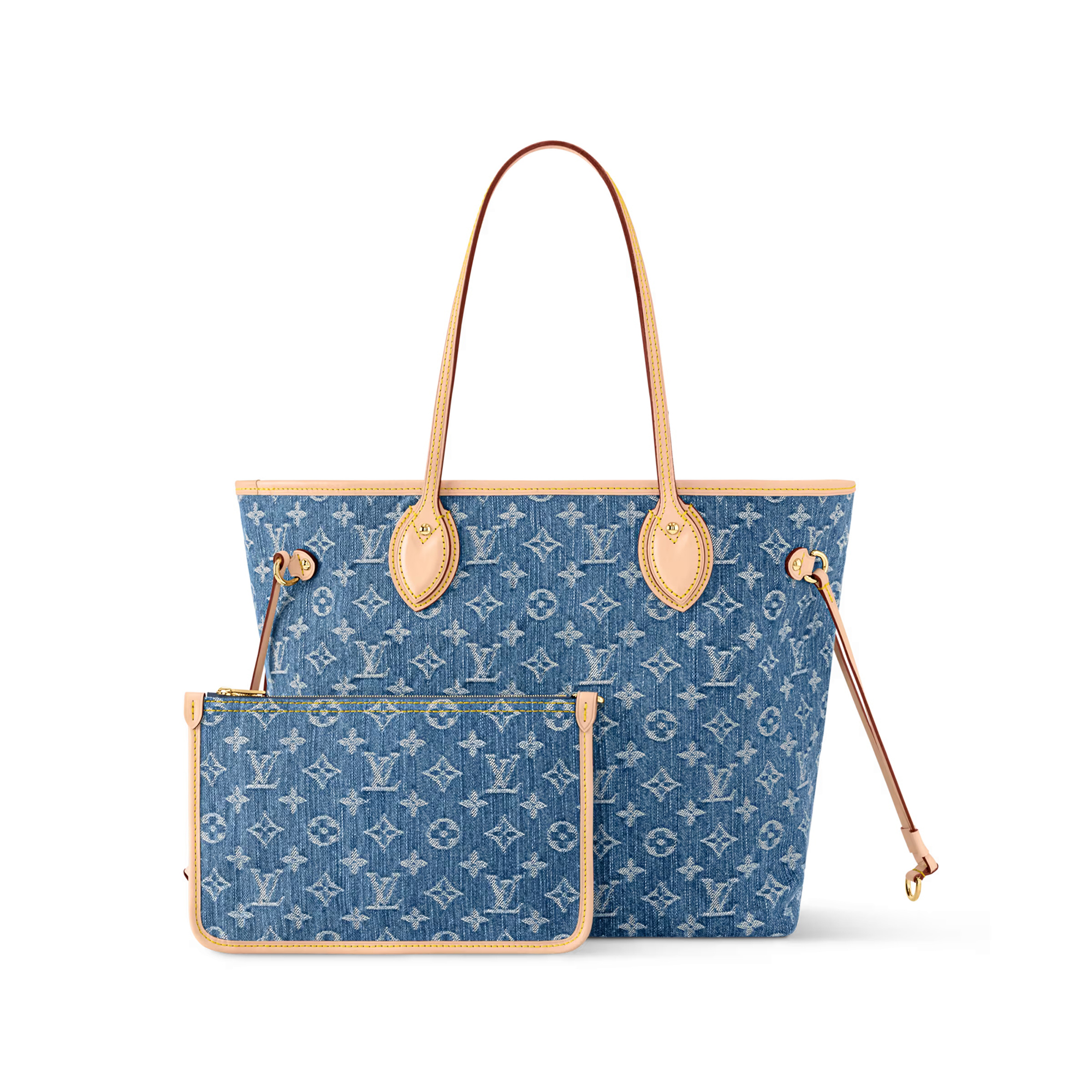 NIGO Louis Vuitton Neverfull Women's Letter Print Blue Denim Tote Shoulder Bag Bags #nigo77377