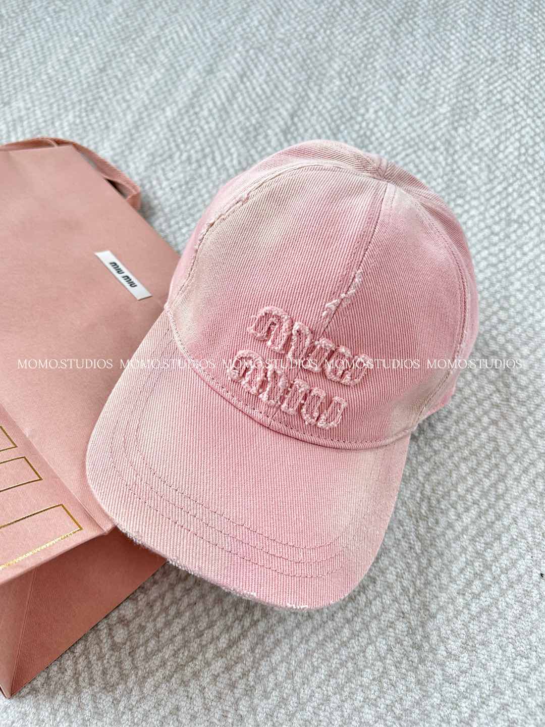 NIGO MiuMiu Women's Fan Embroidered Letter Print Denim Baseball Cap Hat #nigo77382