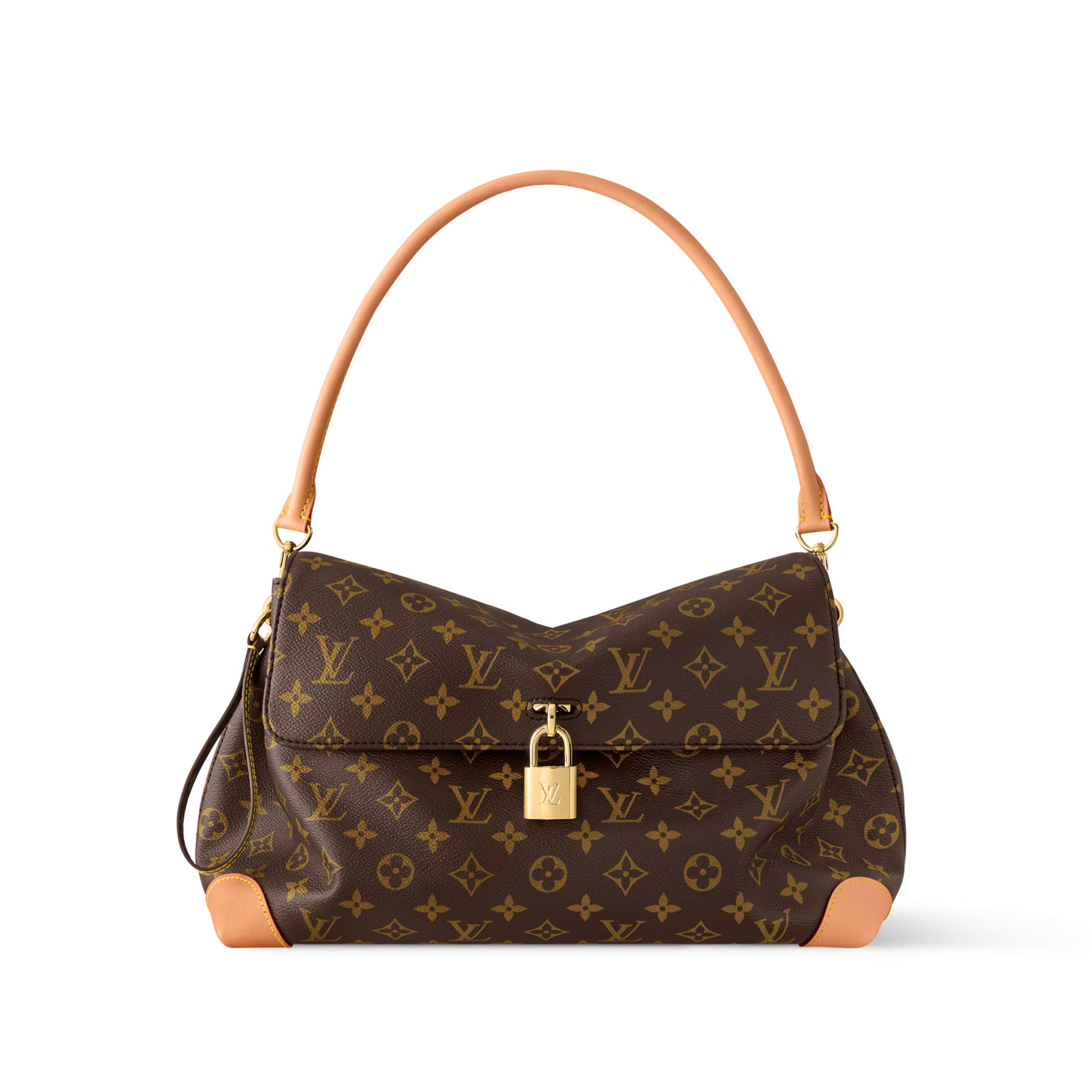 NIGO Louis Vuitton Hide Away Women's Gold Padlock Decoration Brown Letter Print Leather Shoulder Bag Handbag Bags #nigo77375