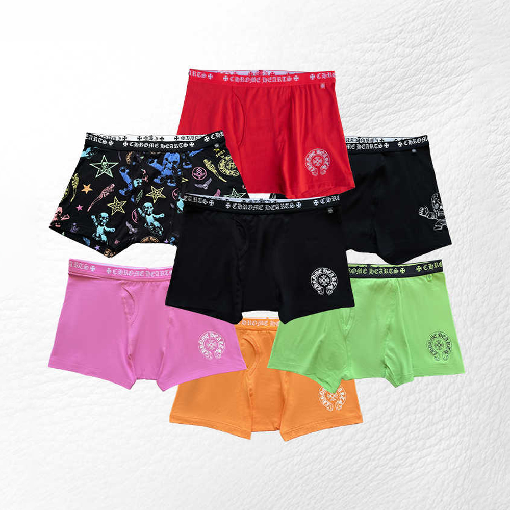 NlGO Chrome Hearts Men's And Women's Pure Color Sanskrit Print Cotton High Elasticity Boxer Briefs Underwear #nigo77394