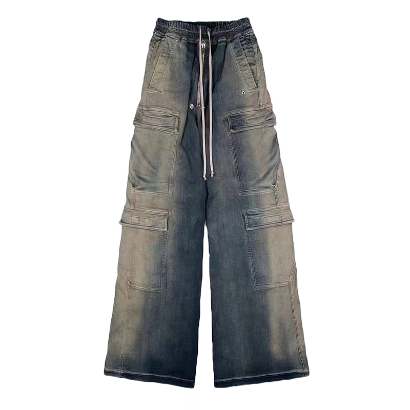 NIGO Rick Owens Men's Four Seasons High Street Wide Leg Loose Washed Casual Gradient Color Straight Pants Jeans Ngvp #nigo1822